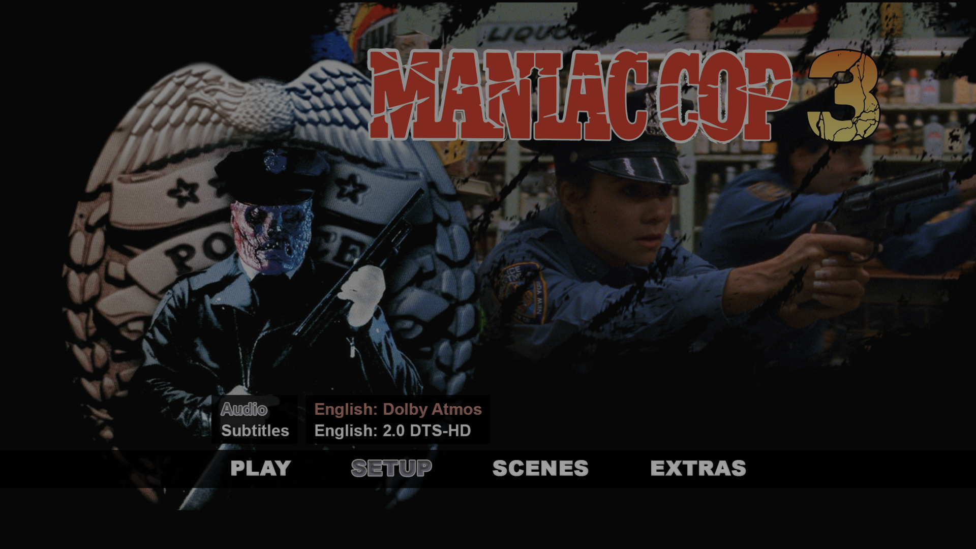 Maniac Cop 3 4K audio menu