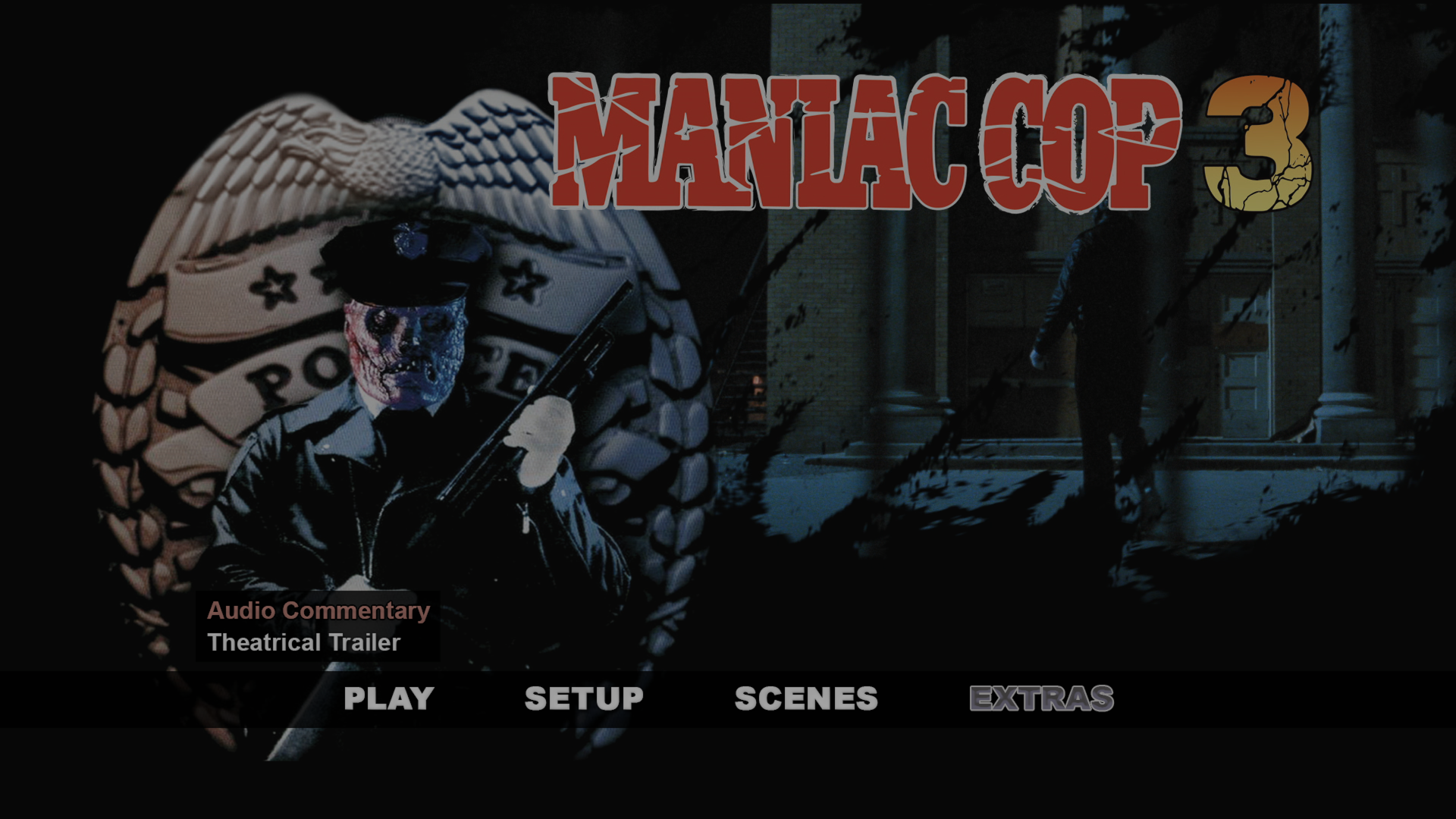 Maniac Cop 3 4K extras menu
