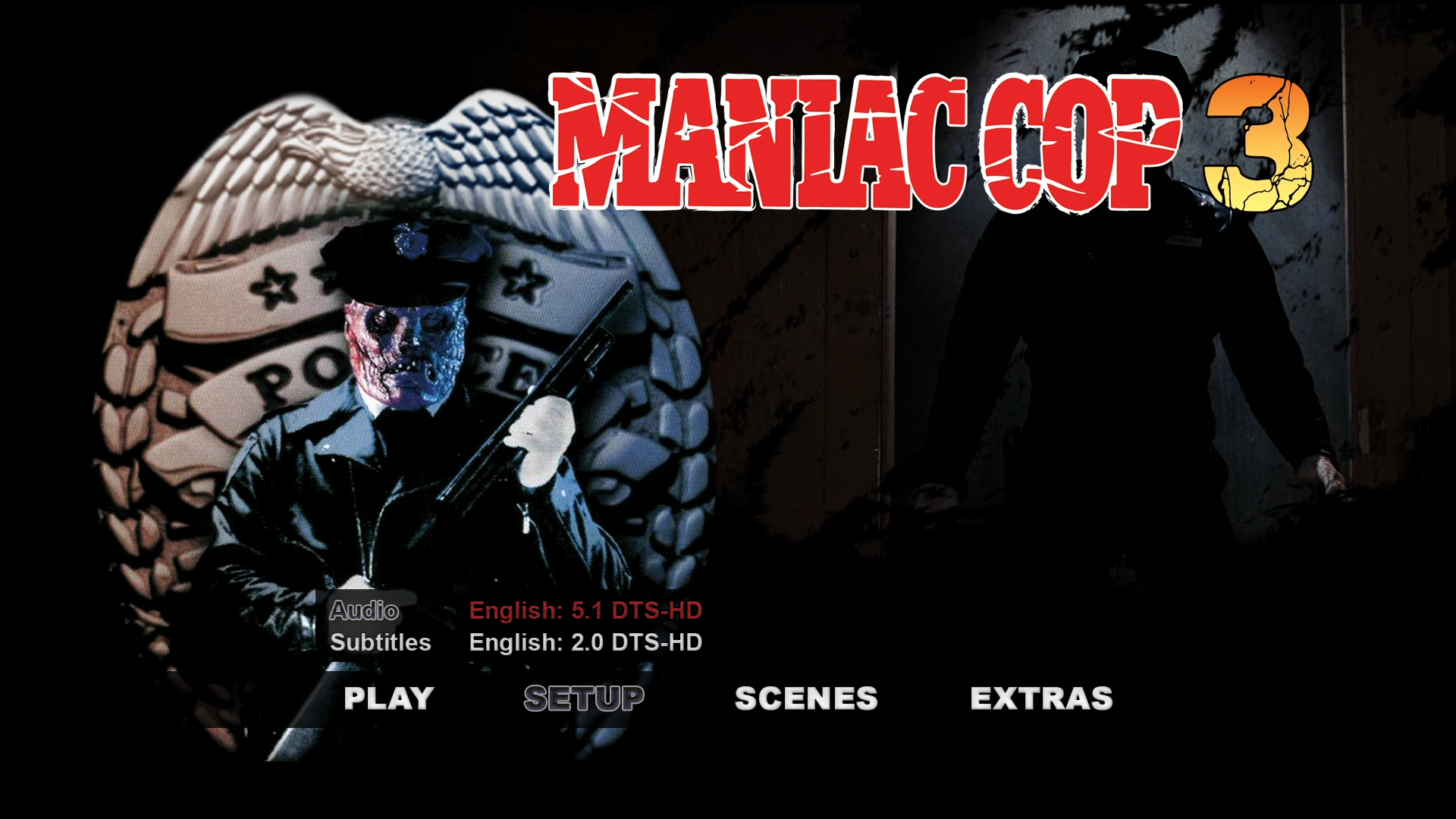 Maniac Cop 3 Blu-ray audio menu