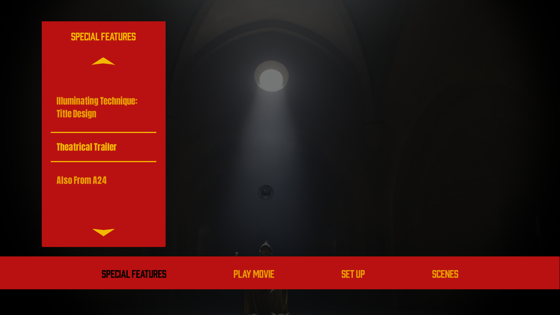 The Green Knight 4K extras menu 2