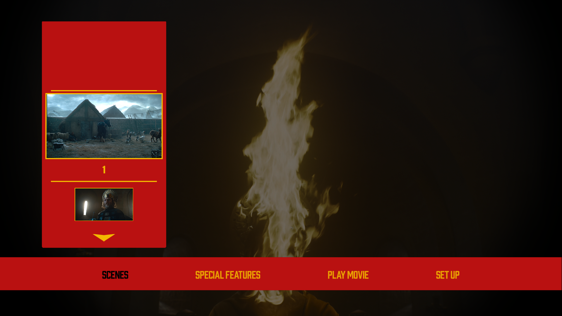 The Green Knight 4K scene select menu