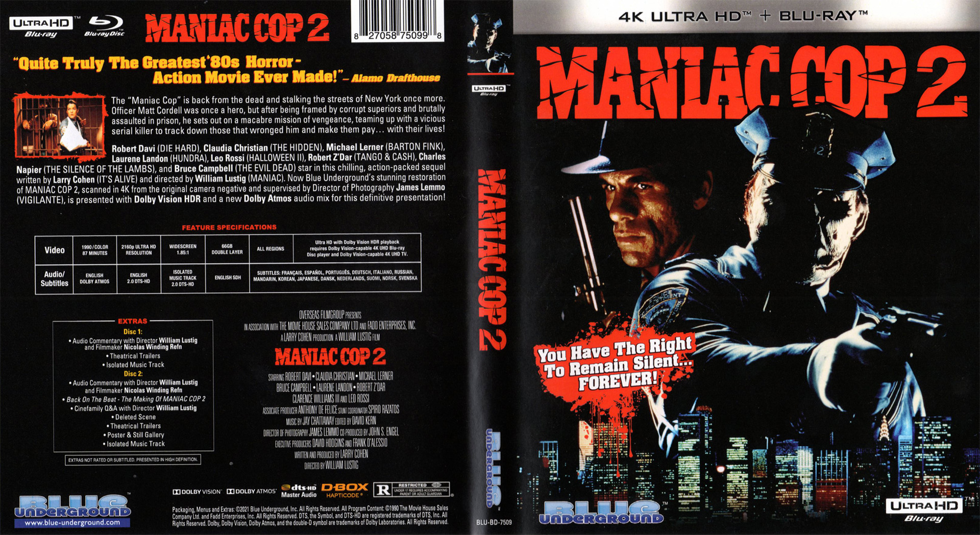 Maniac Cop 2 4K UHD/Blu-ray Screenshots (Blue Underground ...