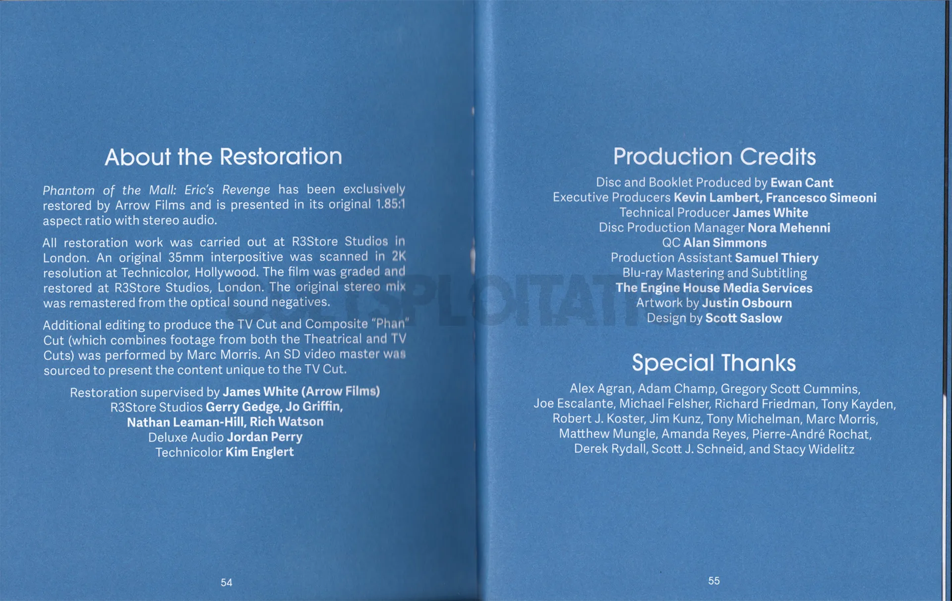 Phantom of the Mall Blu-ray Booklet About Restoration