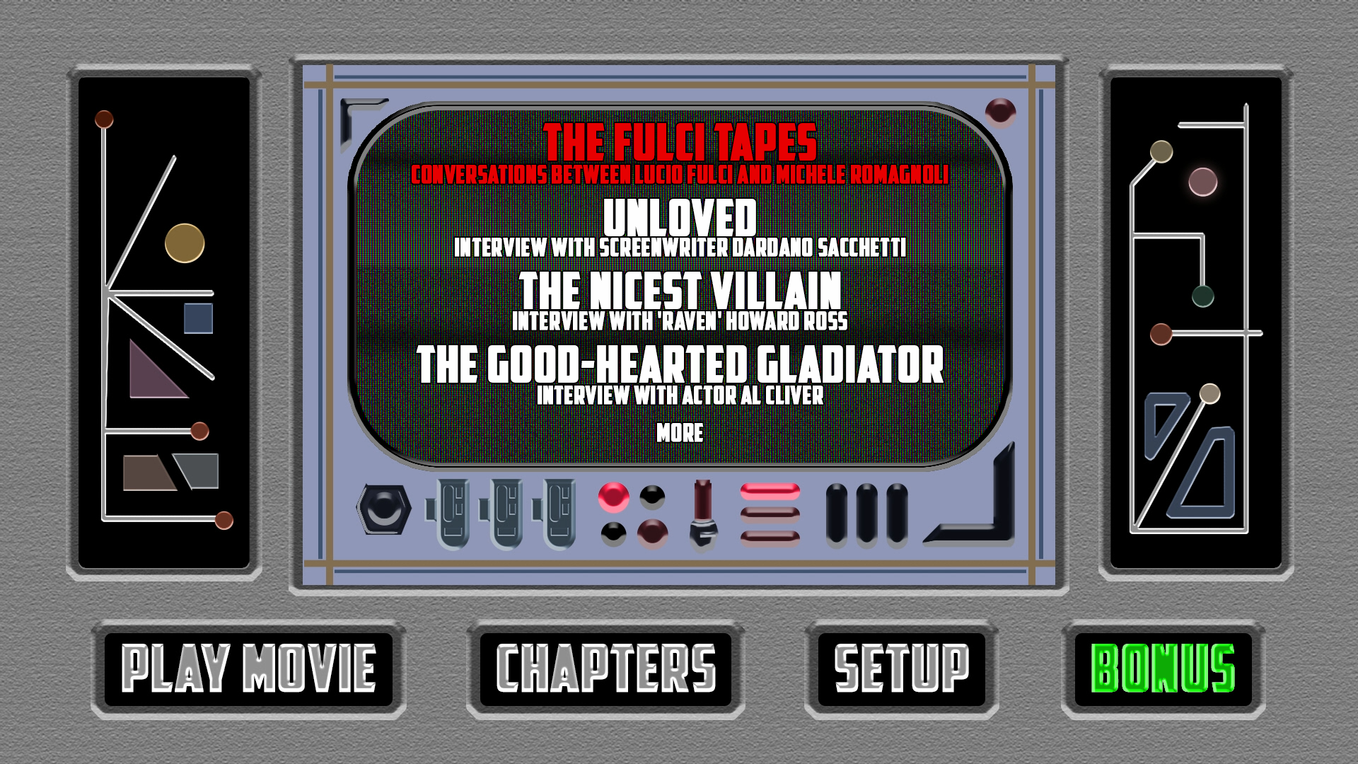 Warriors of the Year 2072 extras menu 1