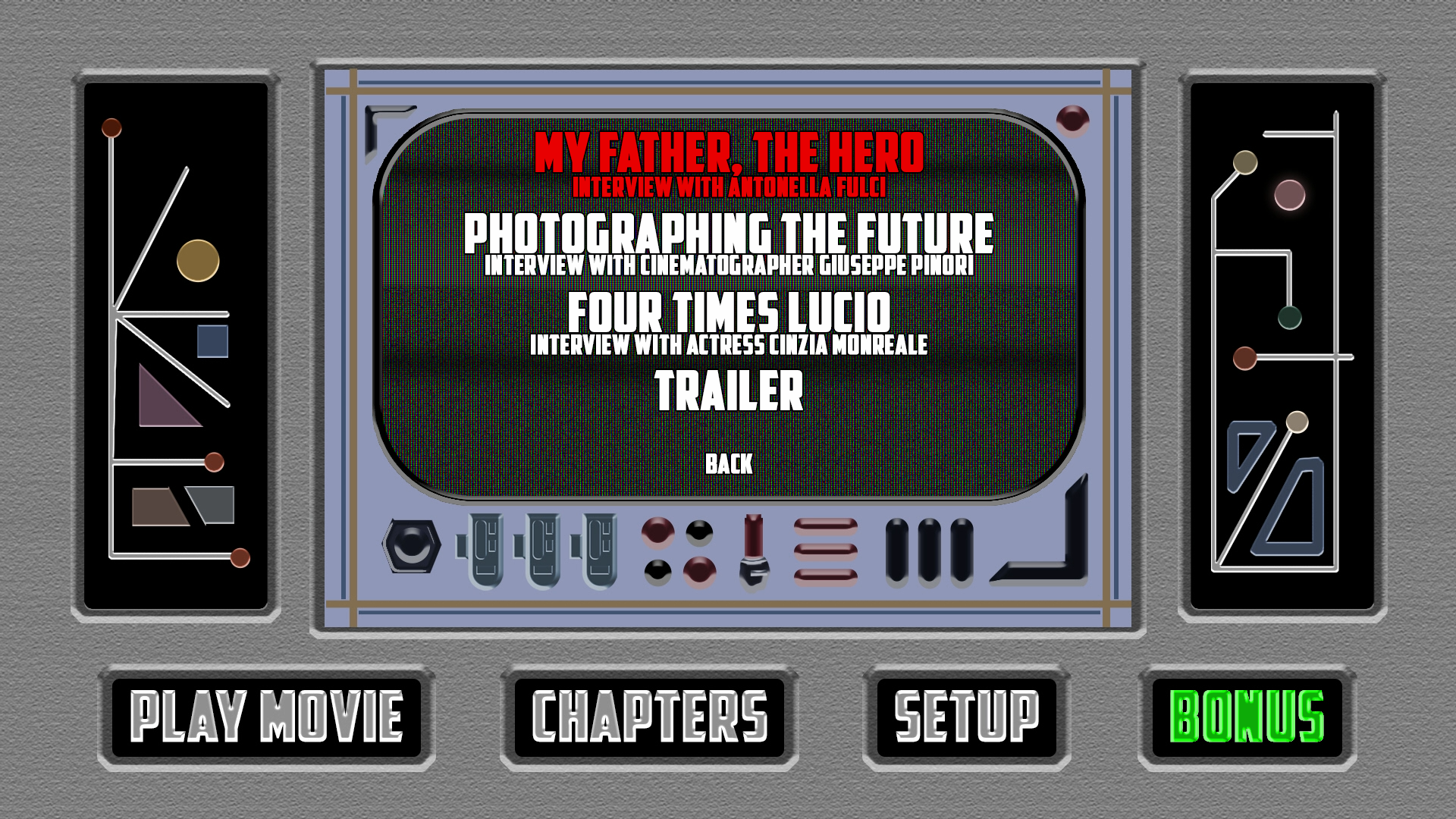 Warriors of the Year 2072 extras menu 2