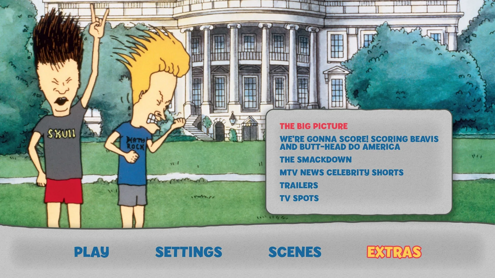 Beavis and Butt-Head Do America Blu-ray Extras Menu
