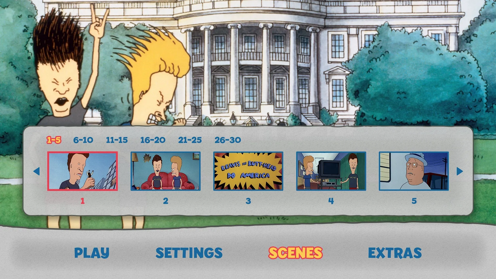 Beavis and Butt-Head Do America Blu-ray Scenes Menu