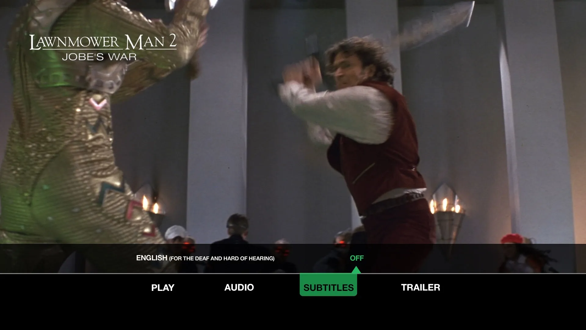 Lawnmower Man 2 Blu-ray Setup Subtitles Menu