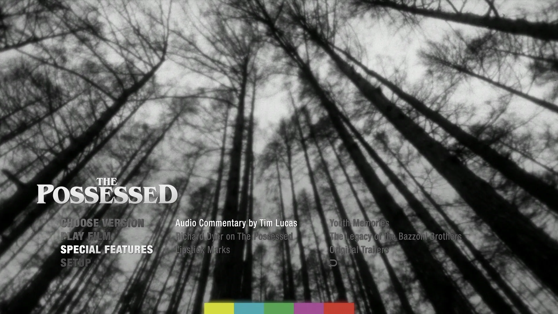 The Possessed Blu-ray Extras Menu