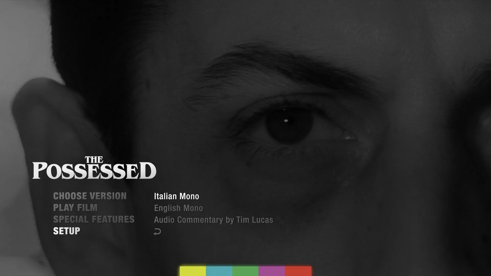 The Possessed Blu-ray Setup Audio Menu