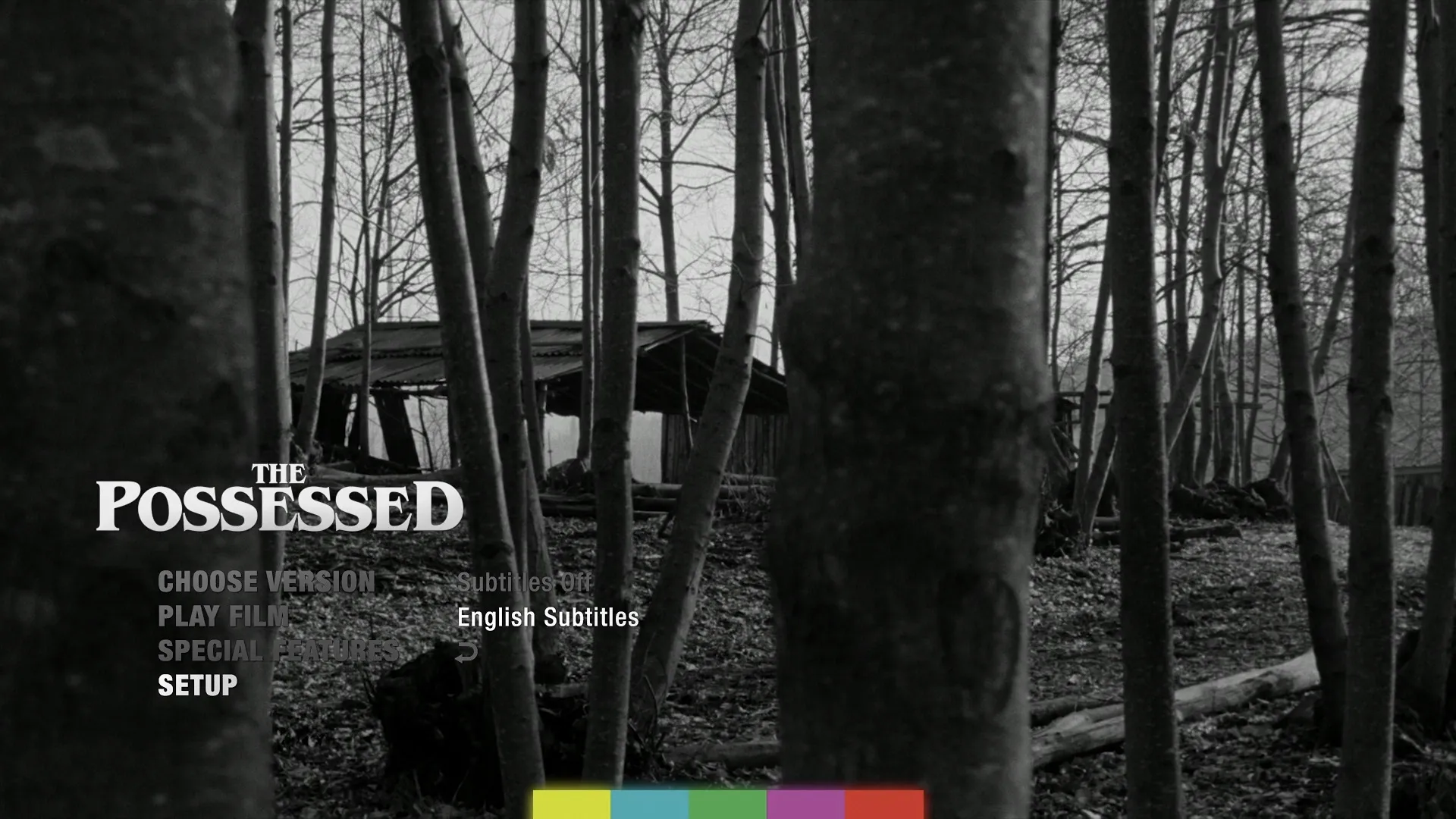 The Possessed Blu-ray Setup Subtitles Menu
