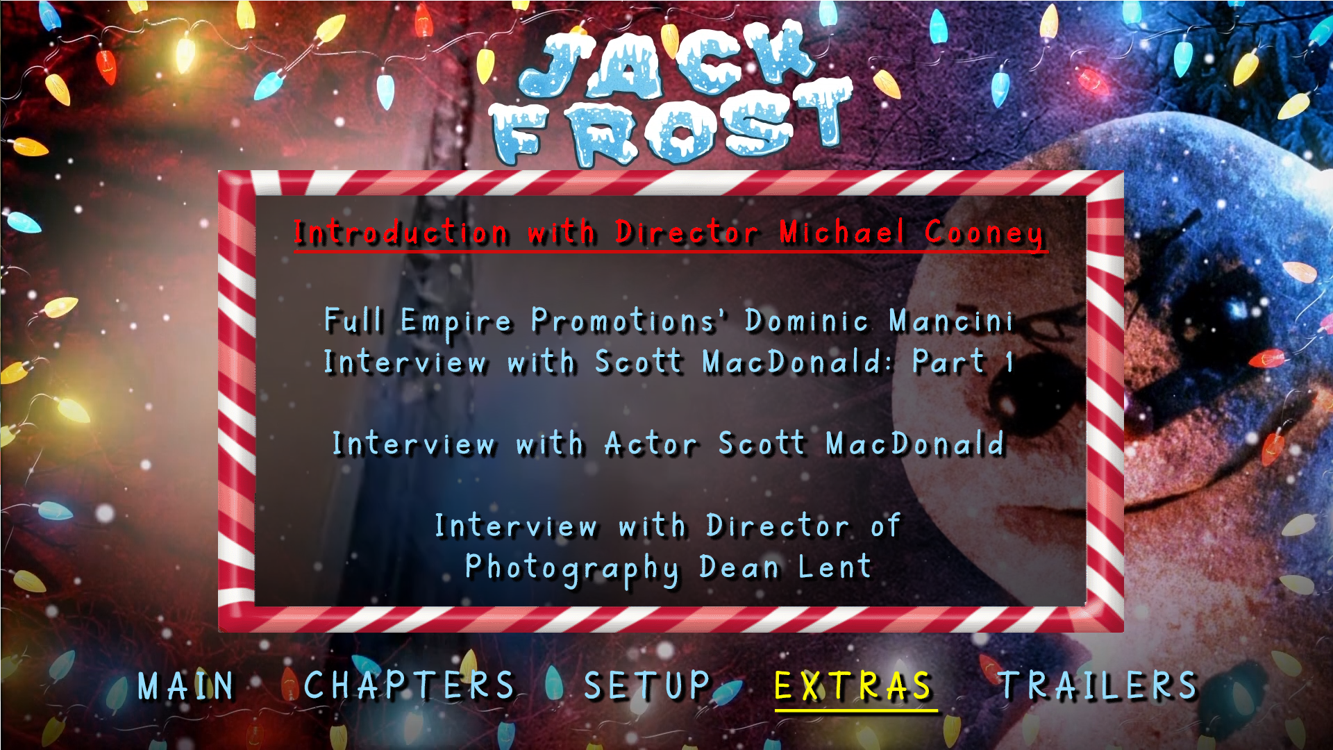 Jack Frost extras menu
