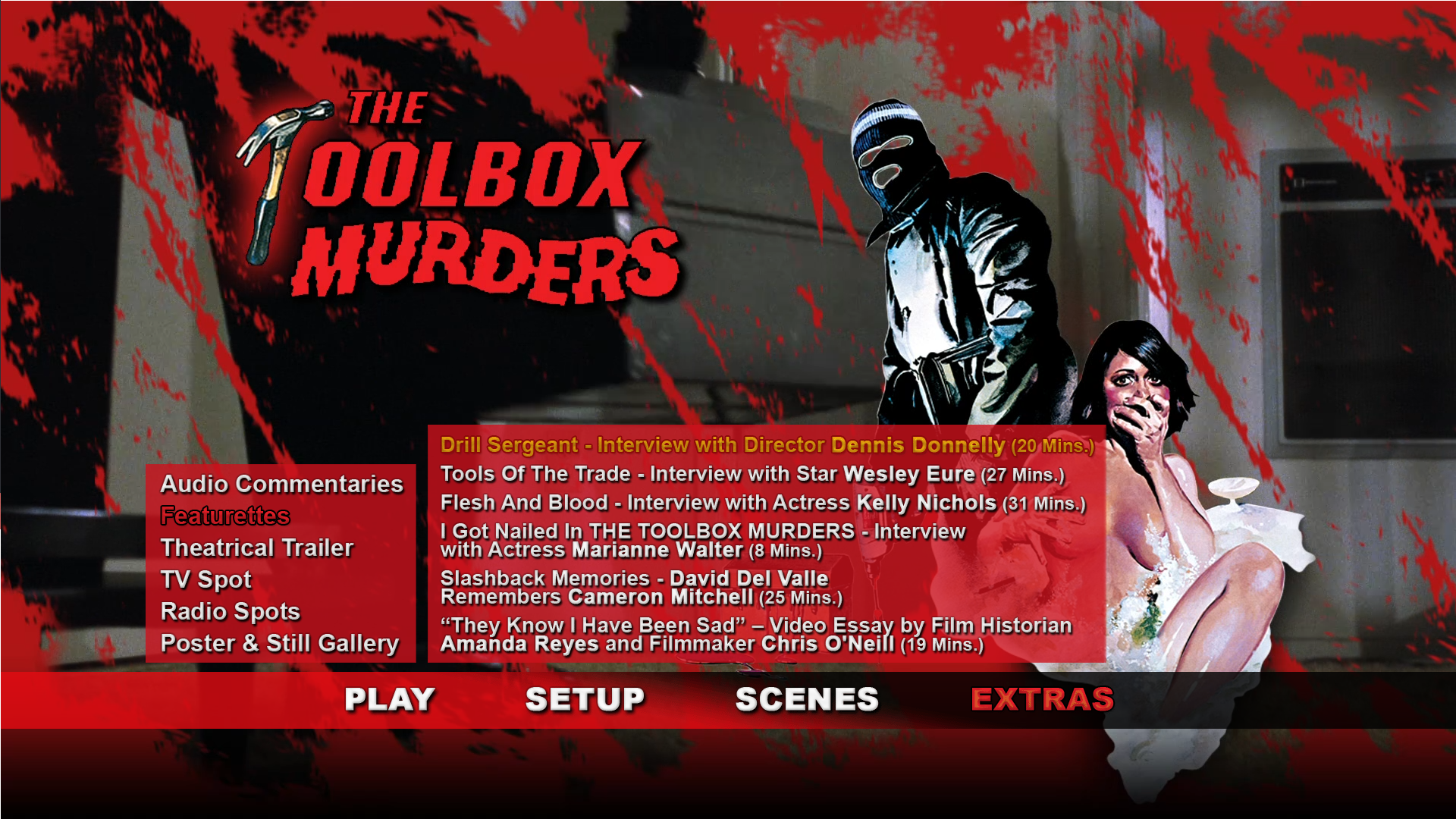 The Toolbox Murders 4K extras menu 2
