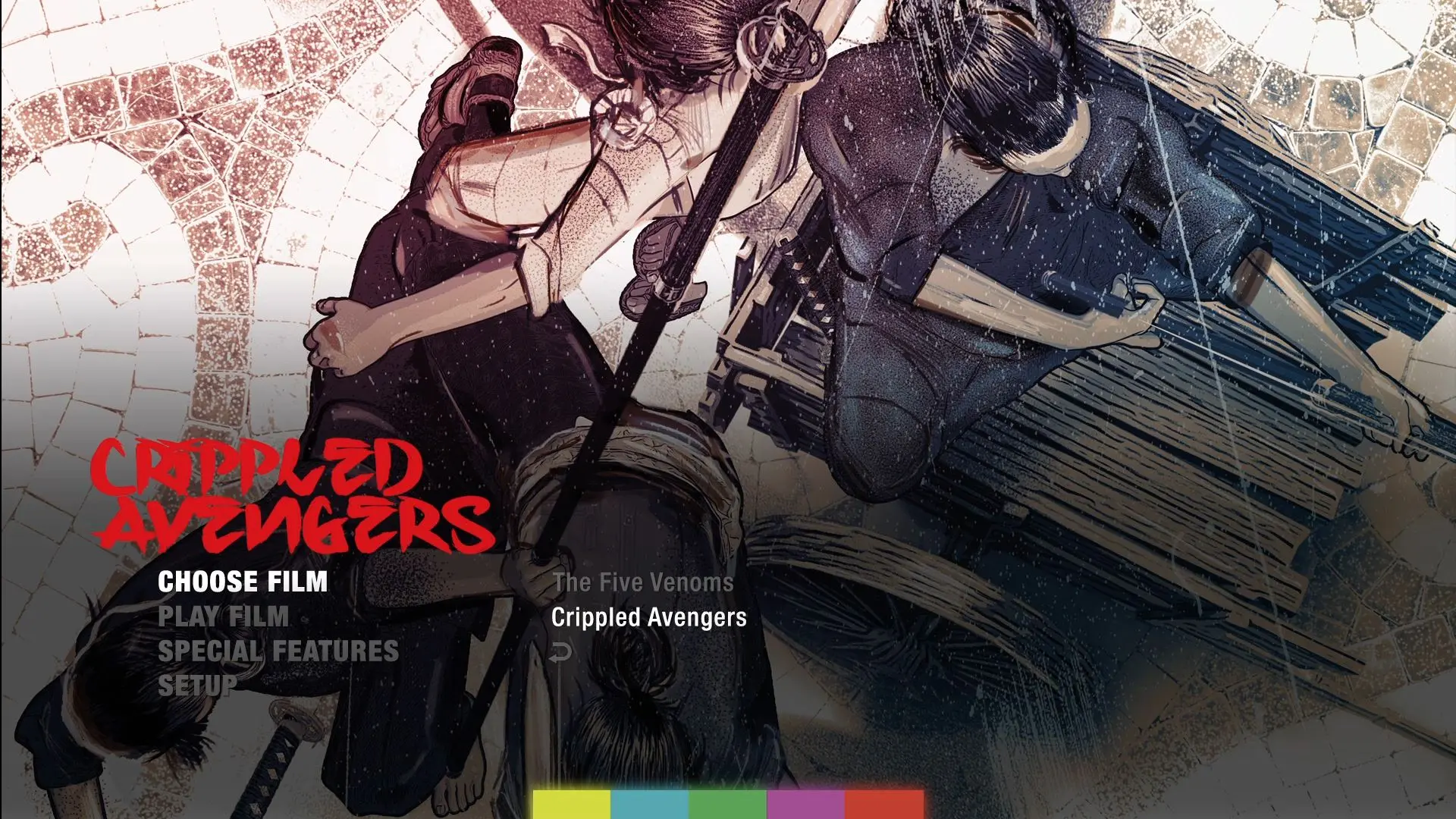 Crippled Avengers Blu-ray Choose Film Menu
