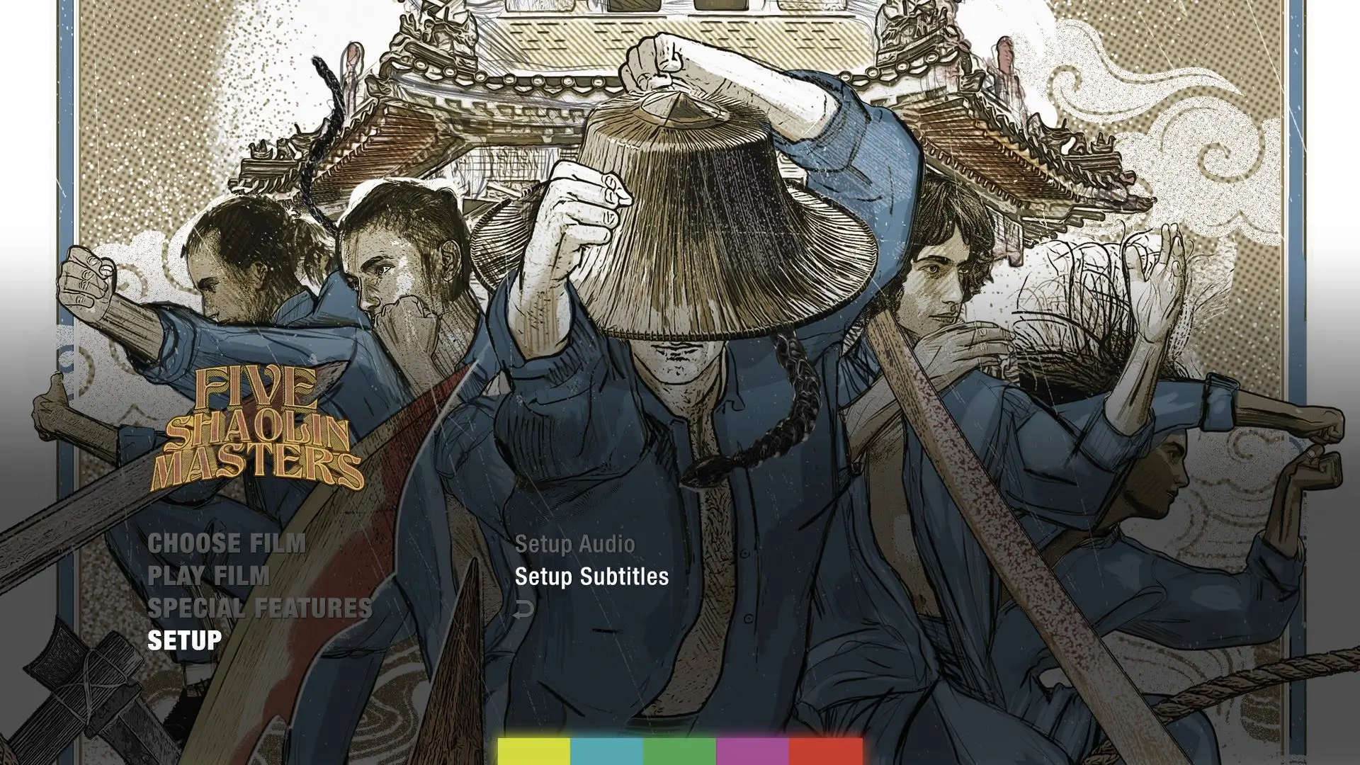 Five Shaolin Masters Blu-ray Setup Menu