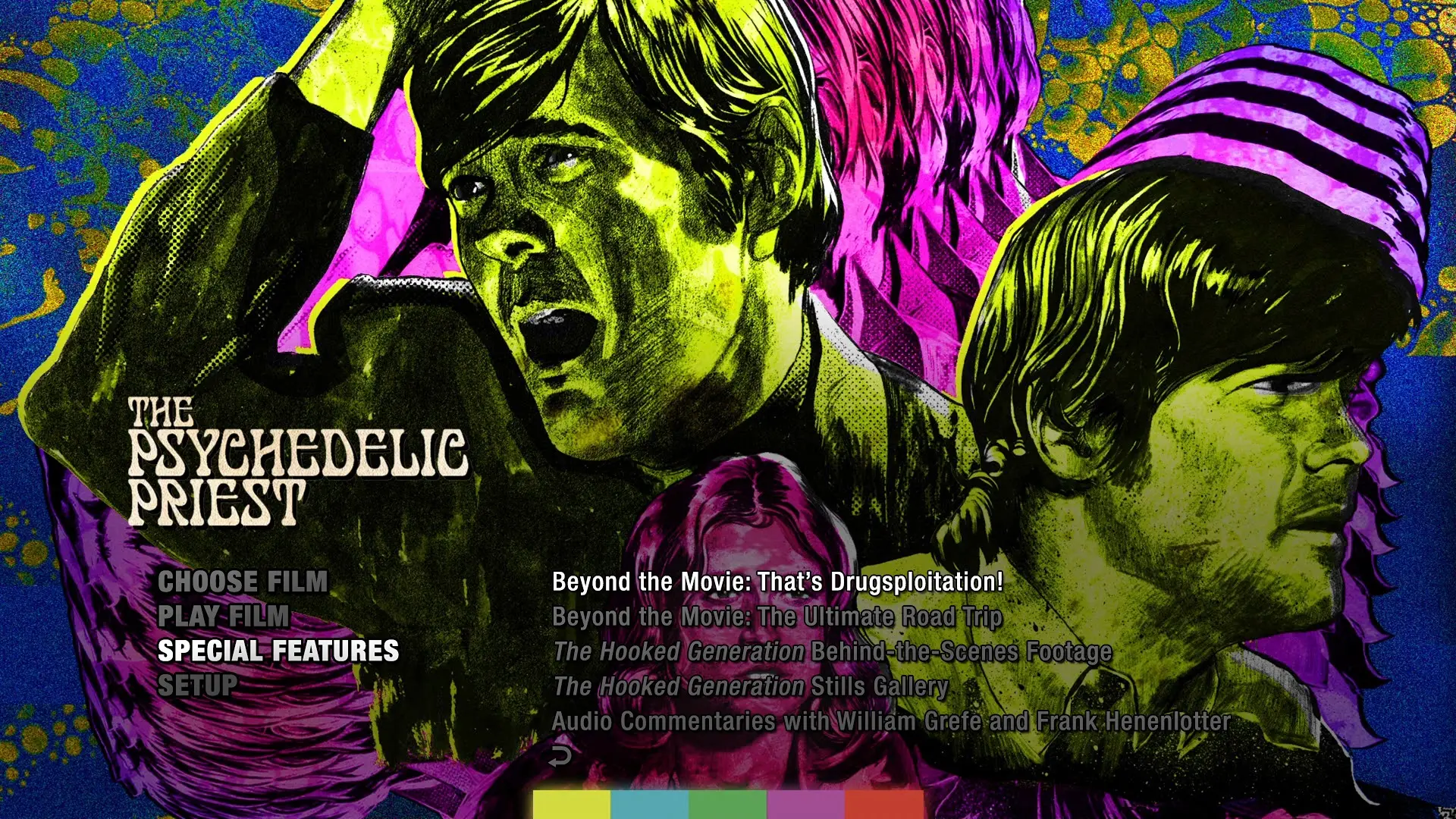 The Psychedelic Priest Blu-ray Extras Menu