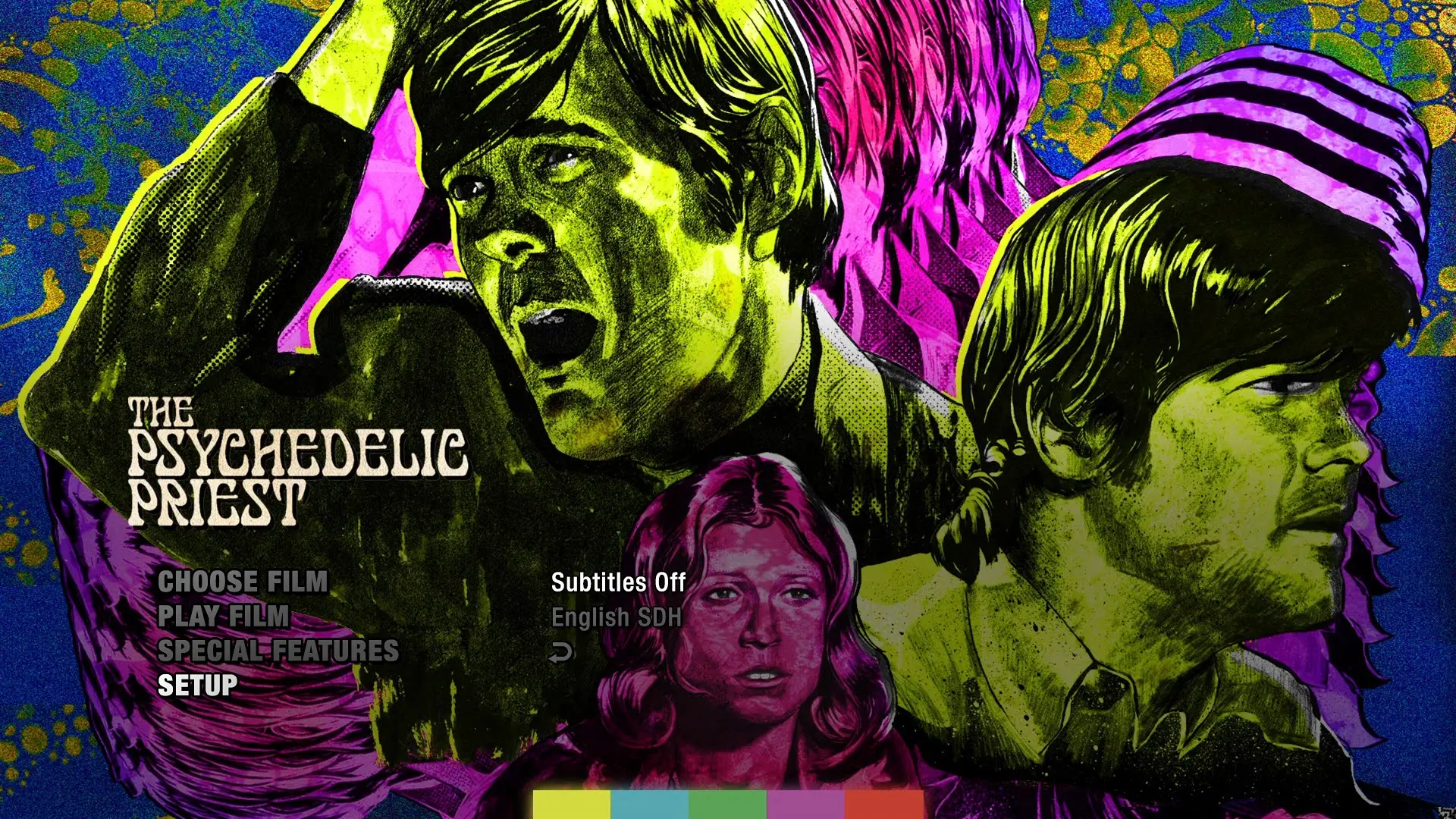 The Psychedelic Priest Blu-ray Setup Menu