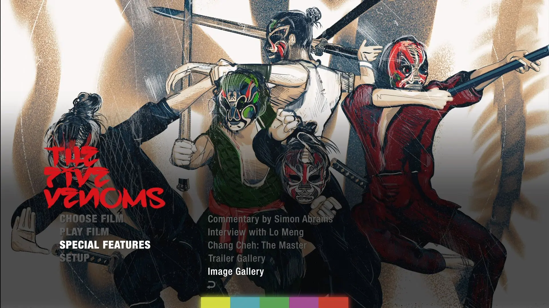 The Five Venoms Blu-ray Extras Menu