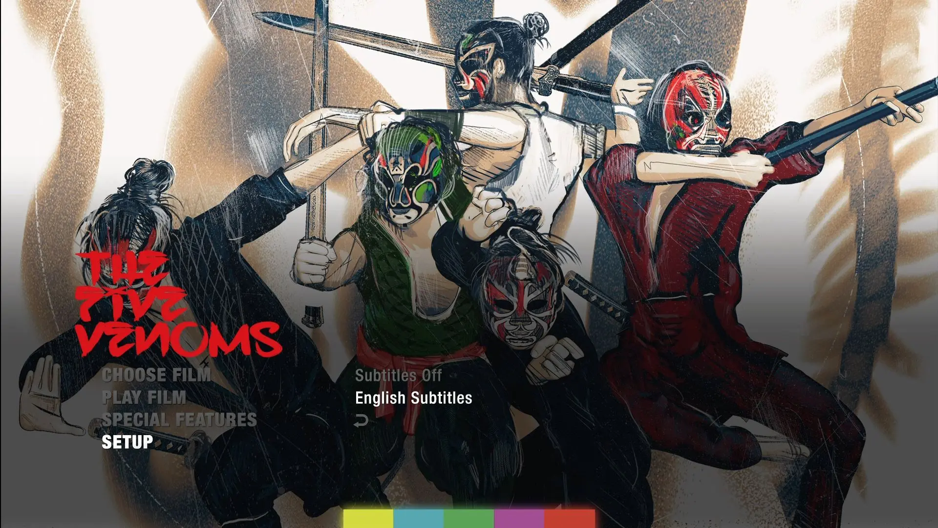 The Five Venoms Blu-ray Setup Subtitles Menu