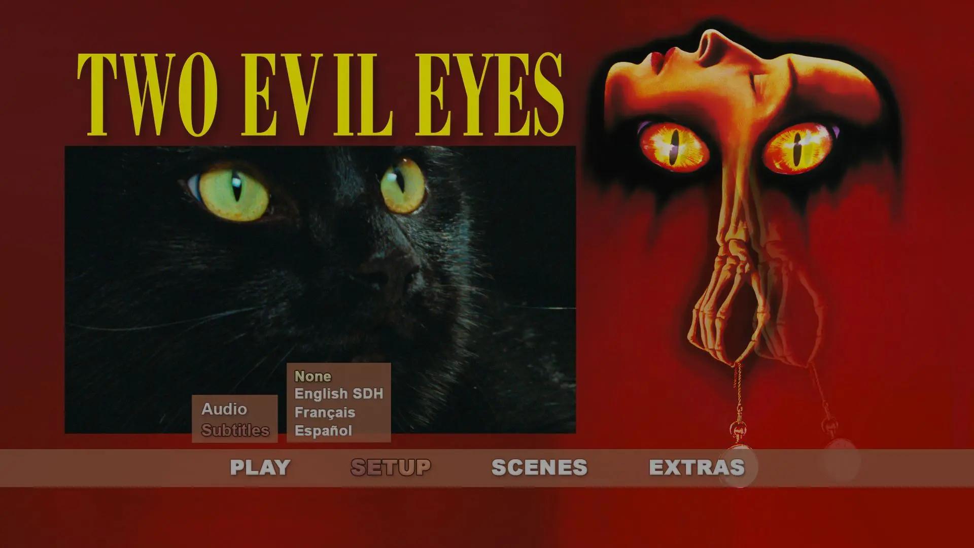 Two Evil Eyes 4K UHD Setup Subtitles Menu