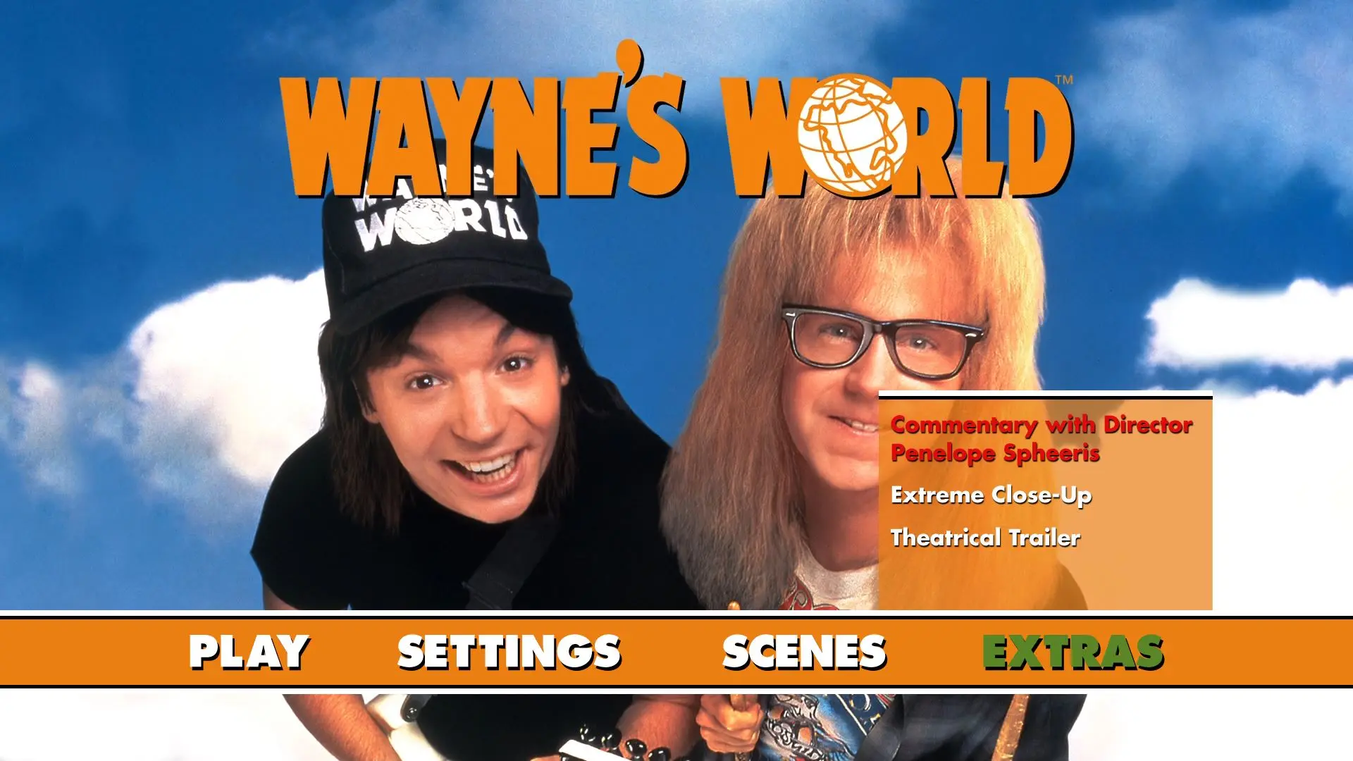 Wayne's World Blu-ray Extras Menu