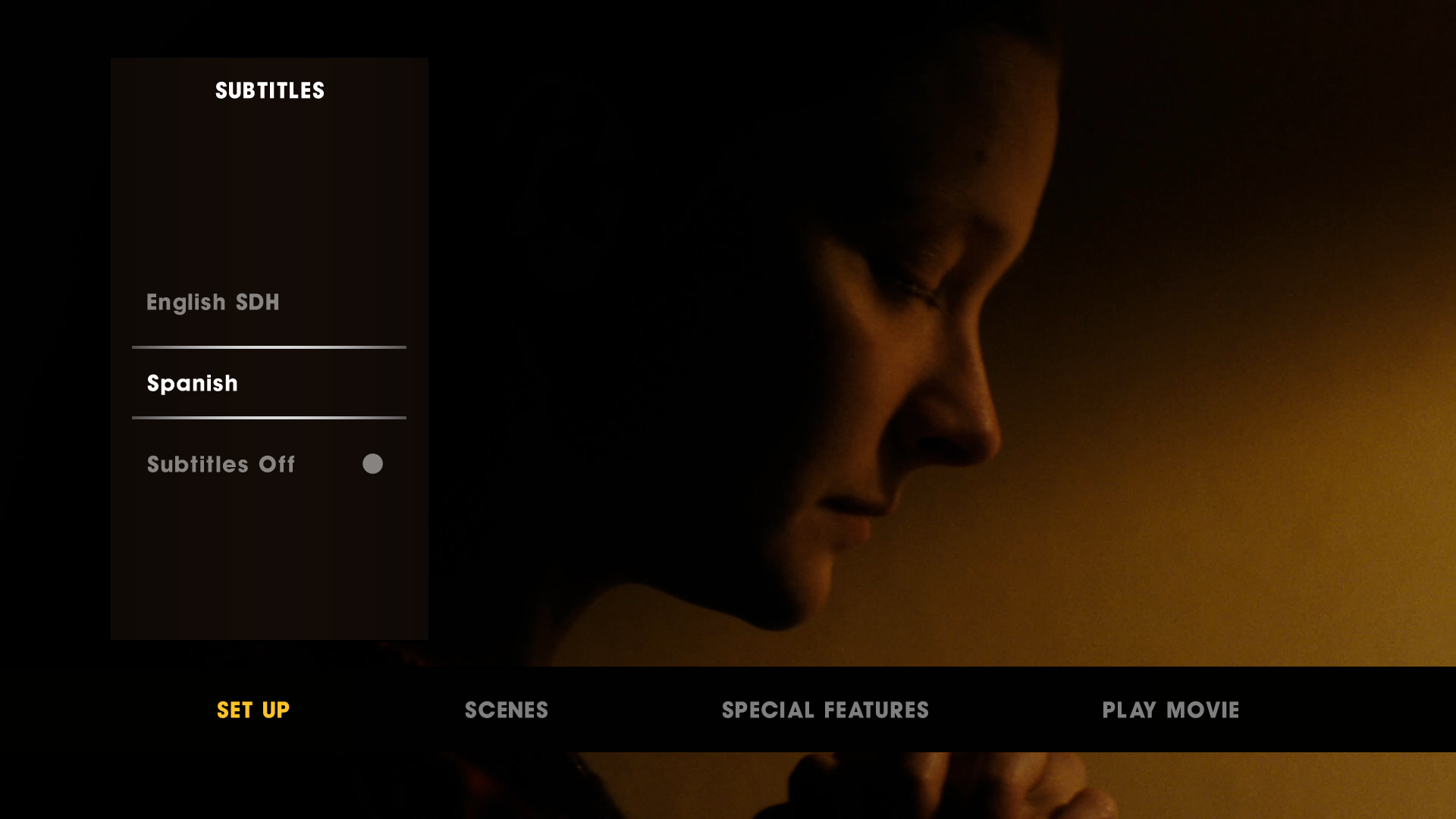 Saint Maud subtitles menu
