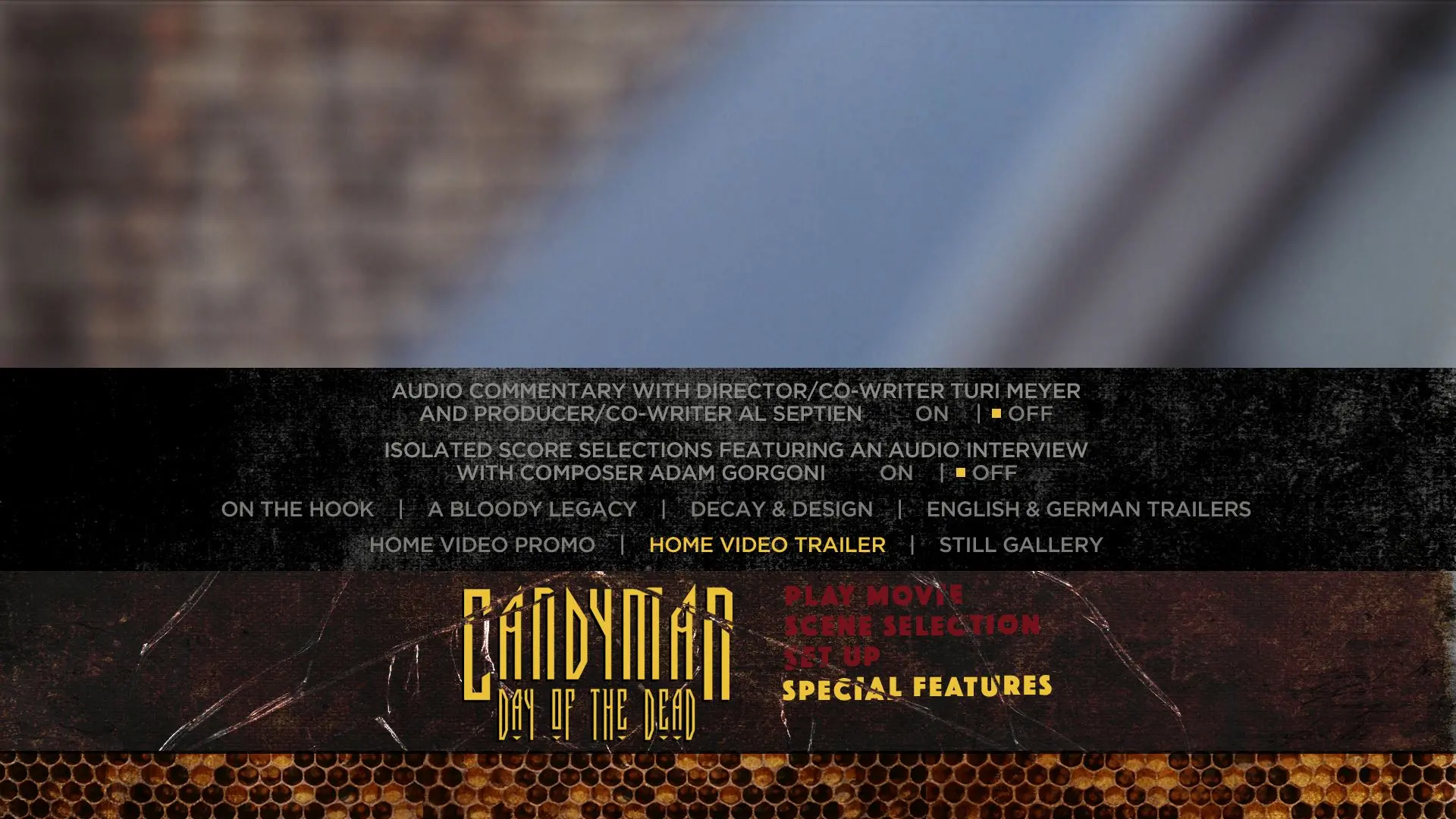 Candyman: Day of the Dead Blu-ray Extras Menu