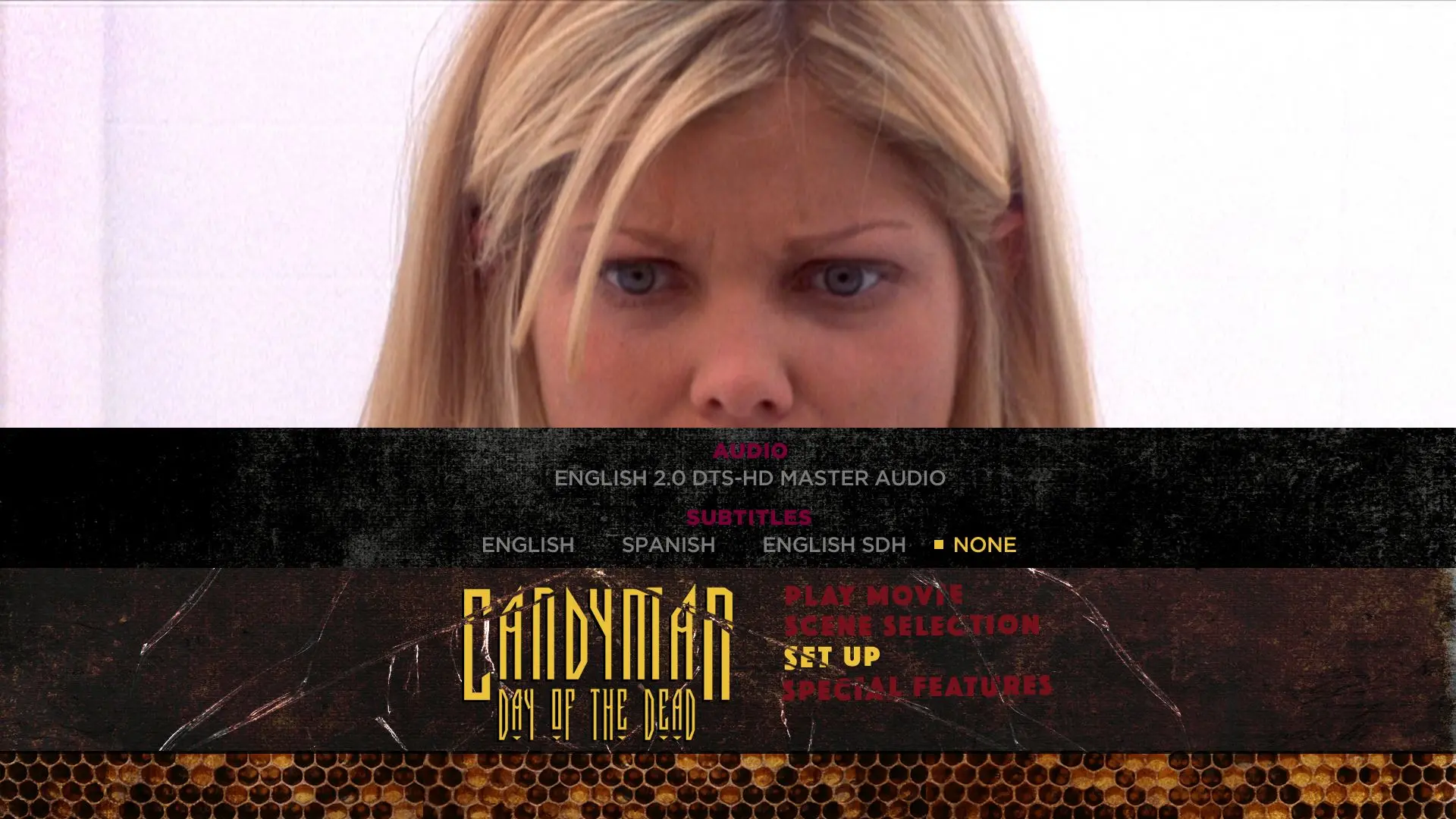 Candyman: Day of the Dead Blu-ray Setup Menu