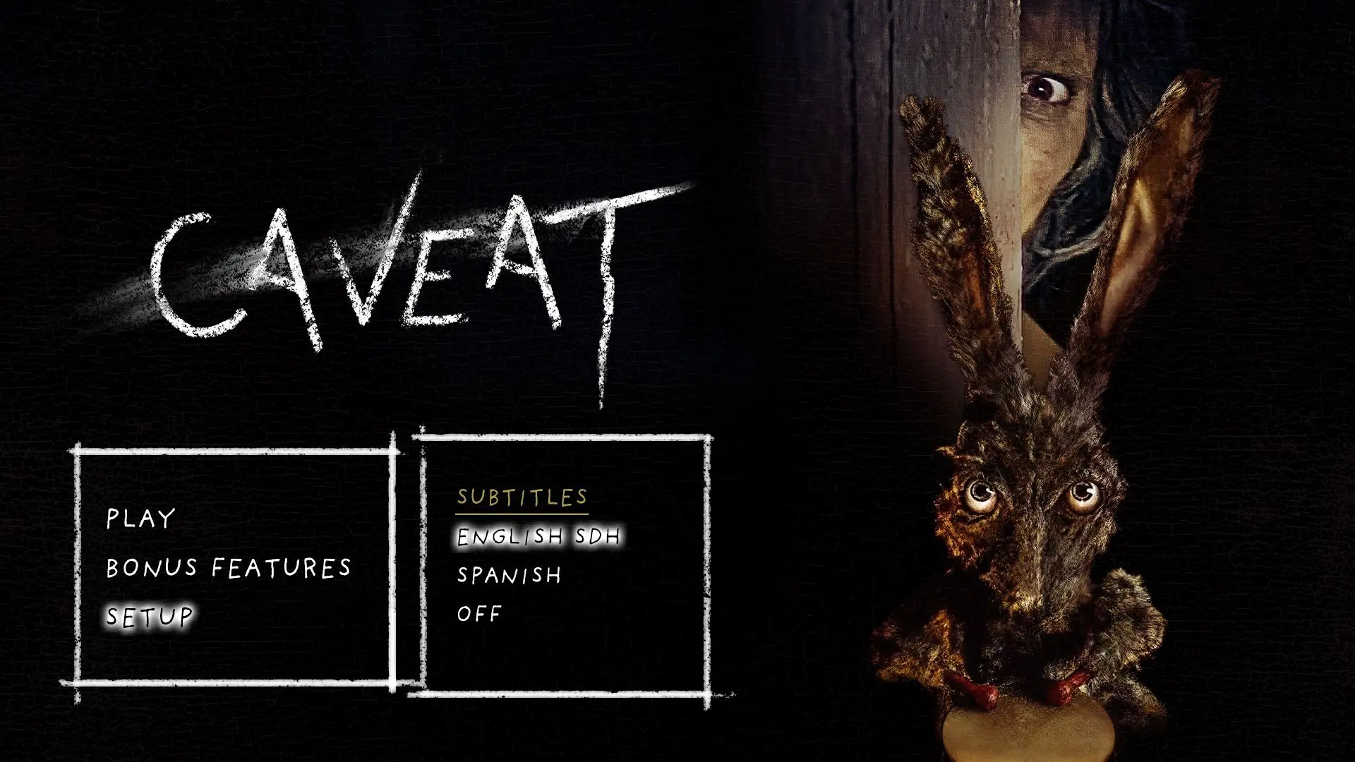Caveat Blu-ray Setup Menu