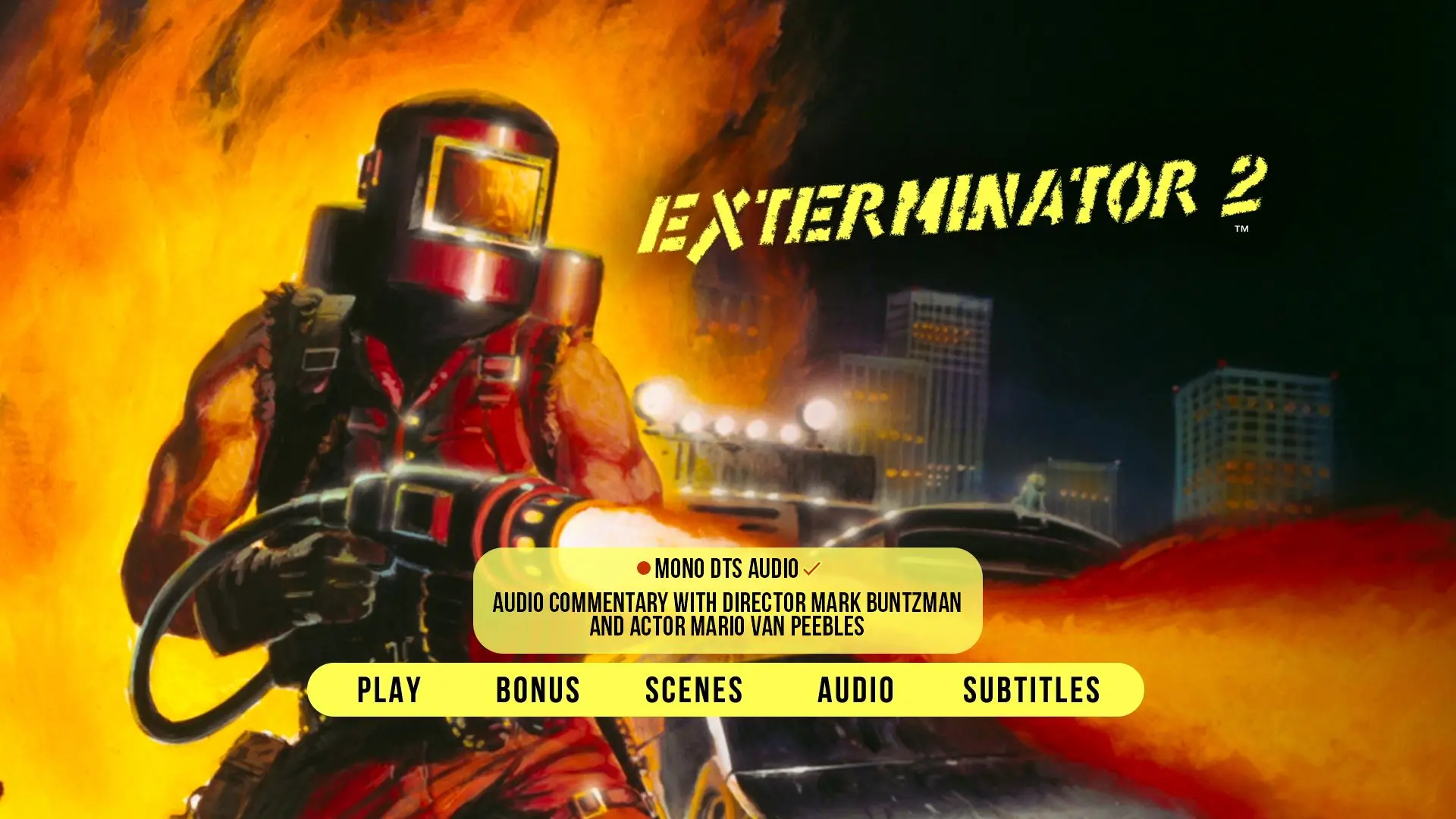 Exterminator 2 Blu-ray Setup Audio Menu