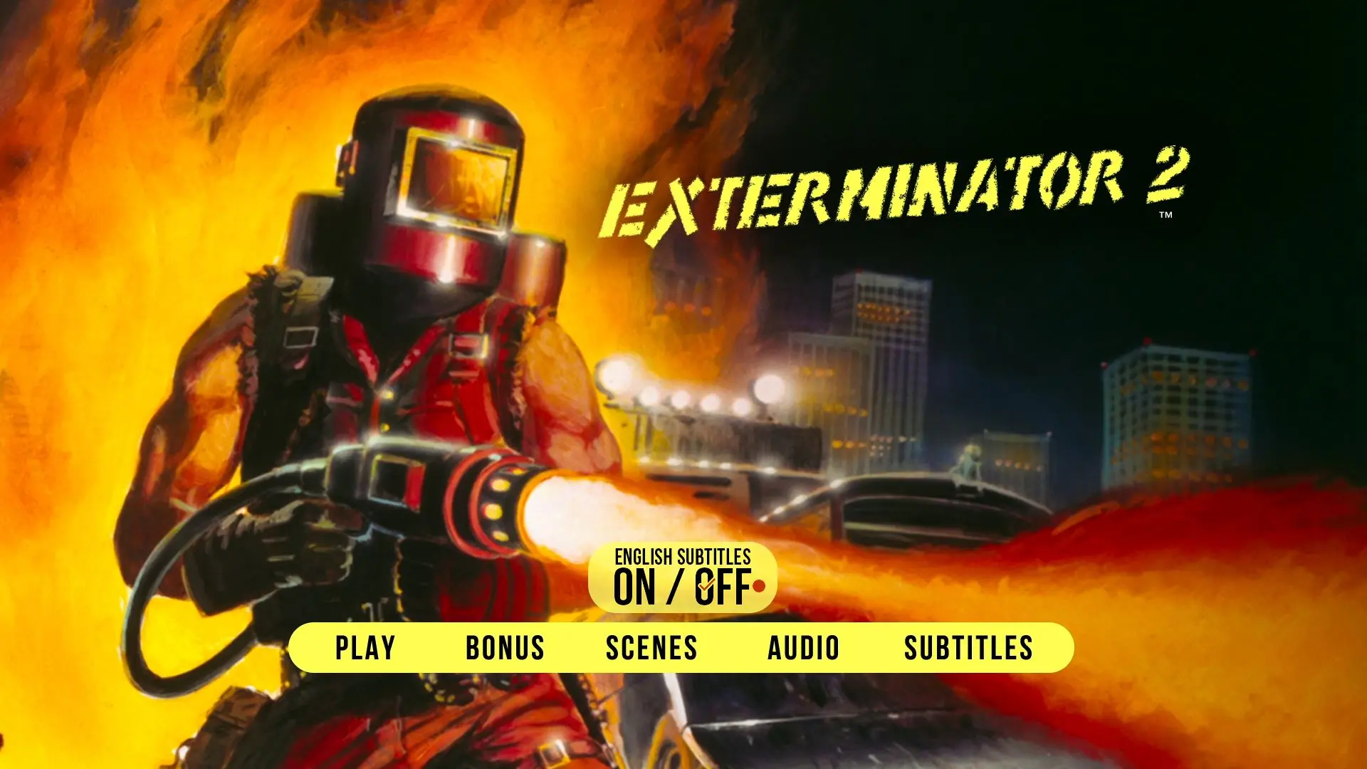 Exterminator 2 Blu-ray Setup Subtitles Menu