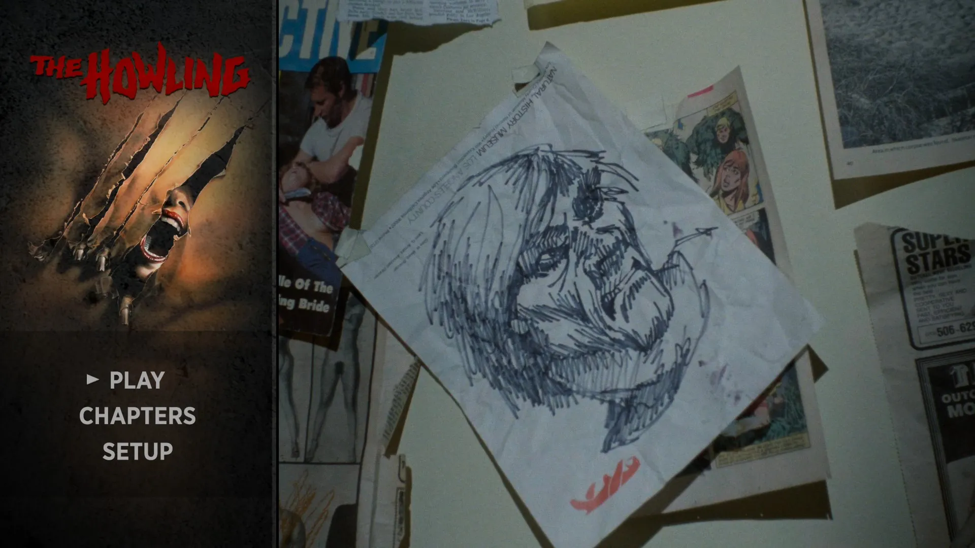 The Howling 4K UHD menu