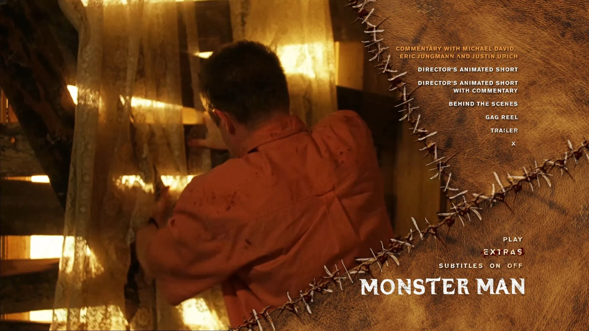 Monster Man Blu-ray Extras Menu