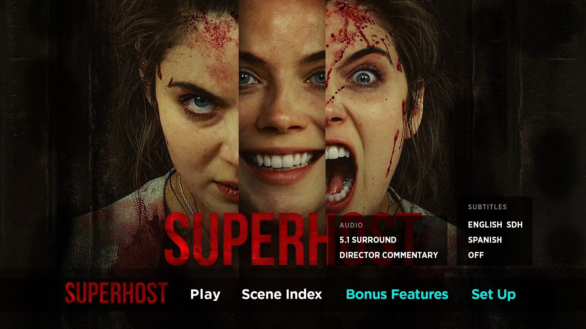 Superhost Blu-ray Setup Menu