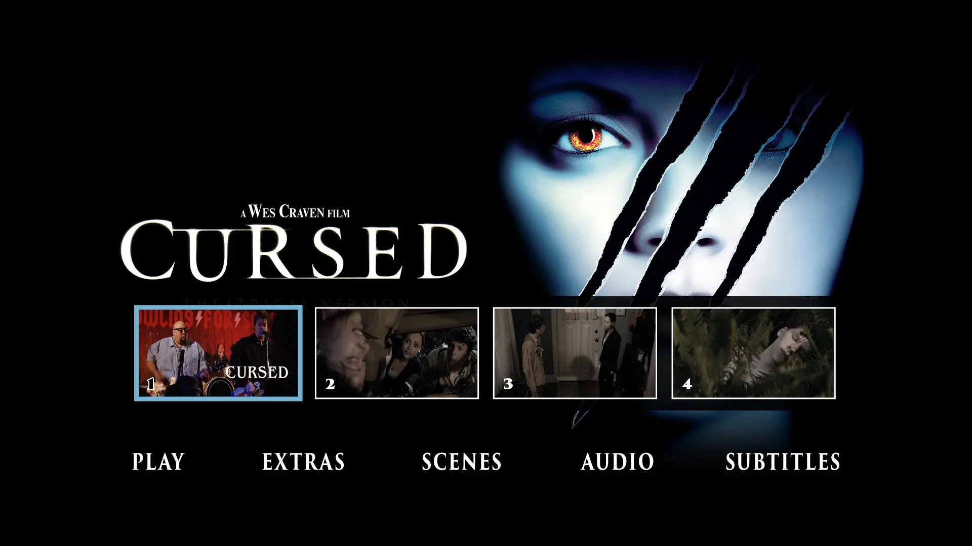 Cursed theatrical cut scene select menu