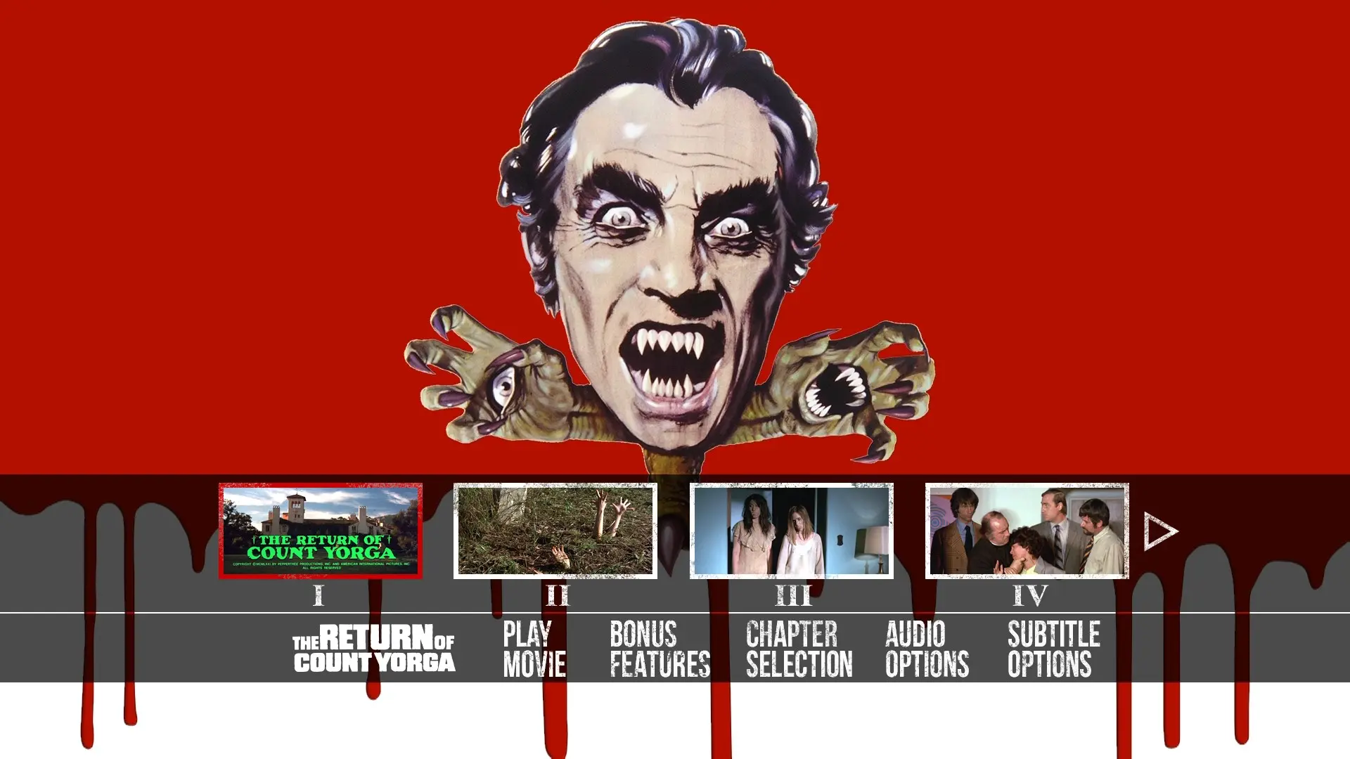 The Return of Count Yorga scene select menu