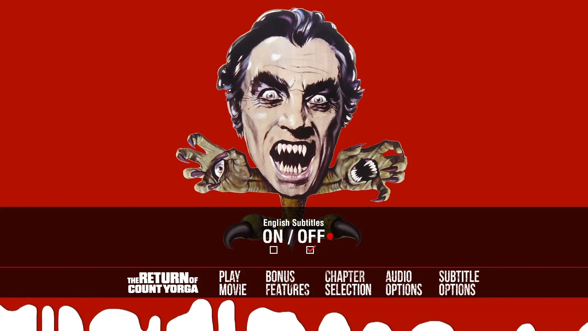 The Return of Count Yorga subtitles menu