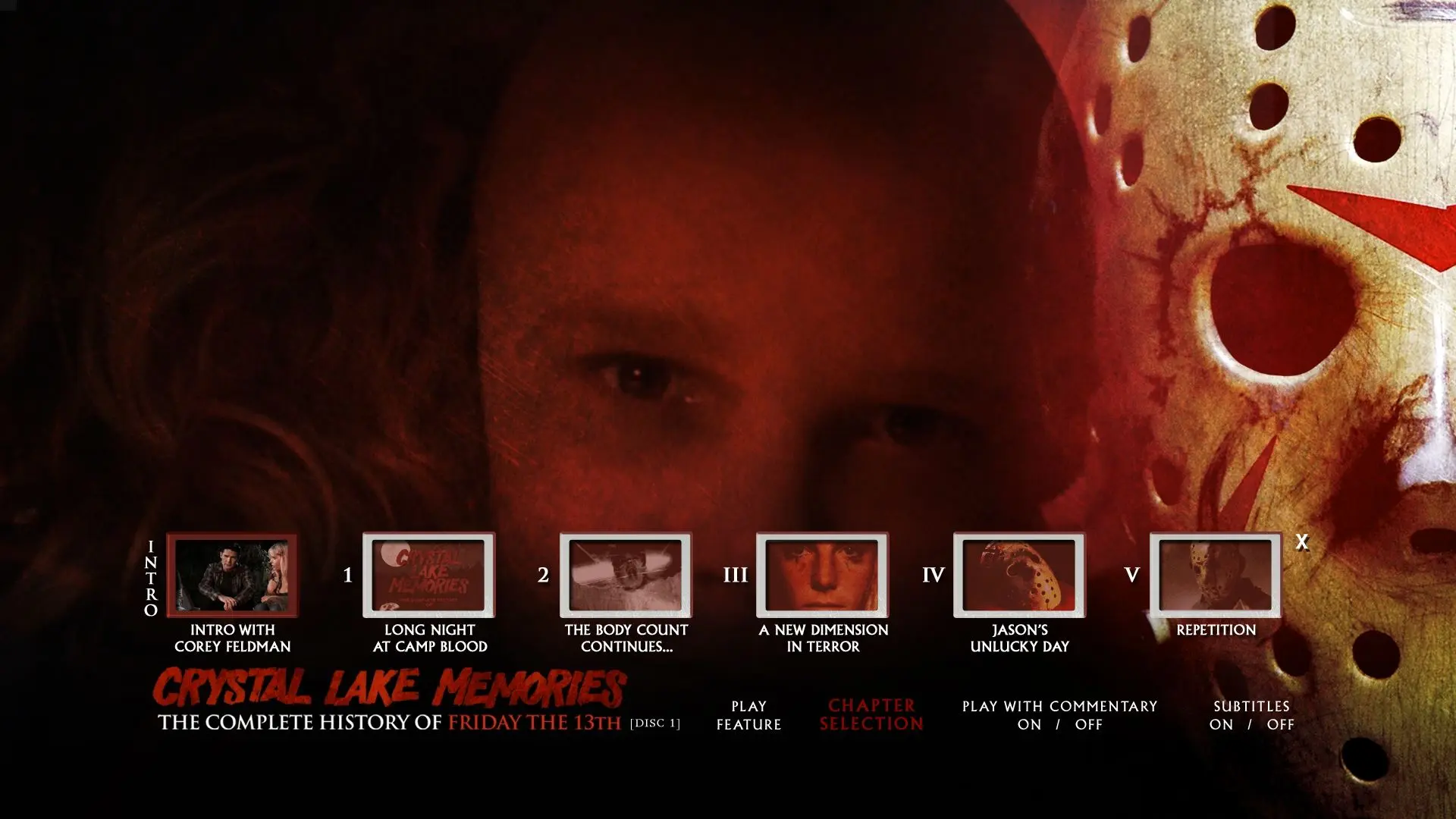 Crystal Lake Memories Blu-ray Disc 1 Chapter Selection Menu