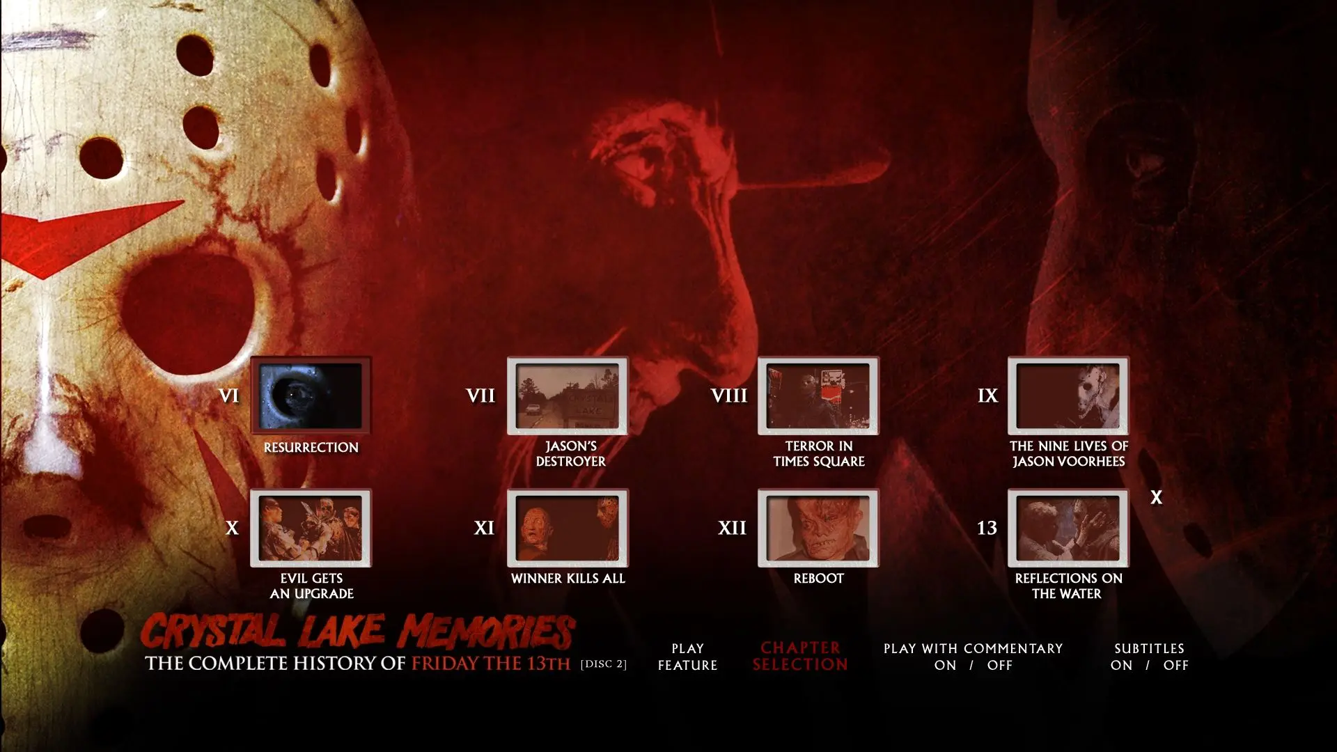 Crystal Lake Memories Blu-ray Disc 2 Chapter Selection Menu