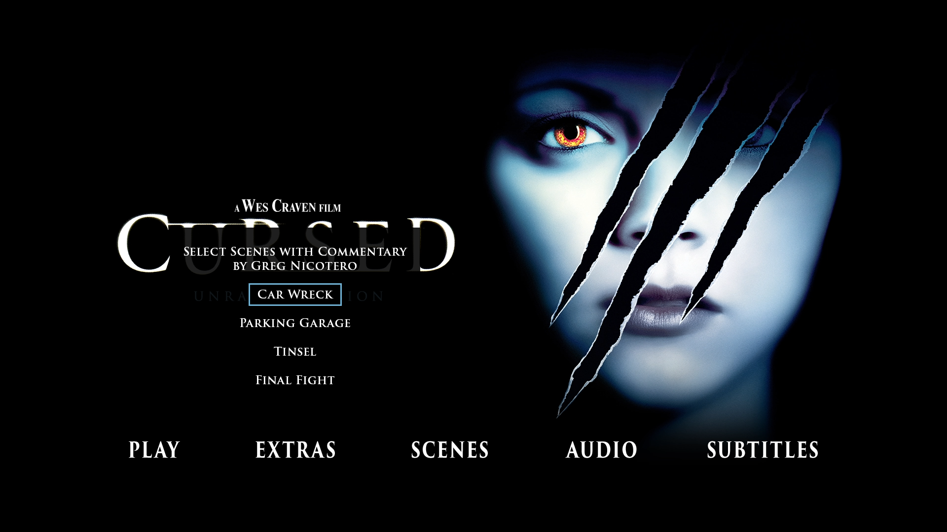 Cursed unrated cut extras menu