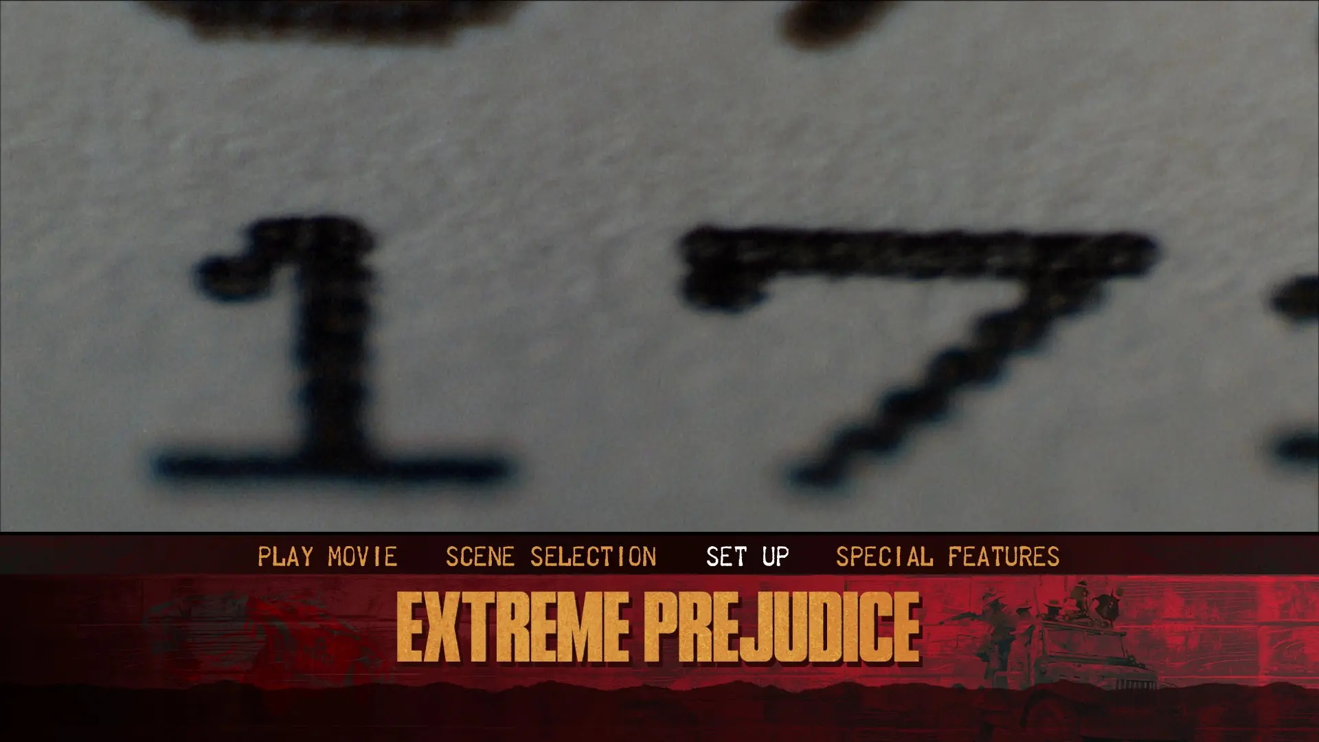 Extreme Prejudice Blu-ray menu
