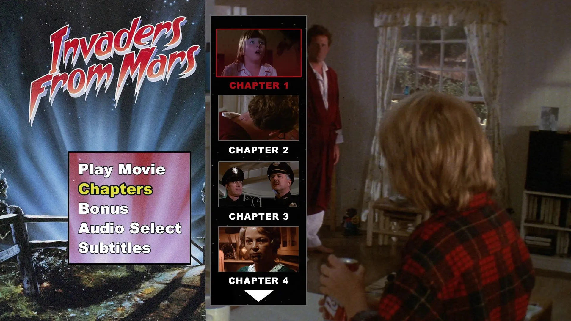 Invaders from Mars scene select menu