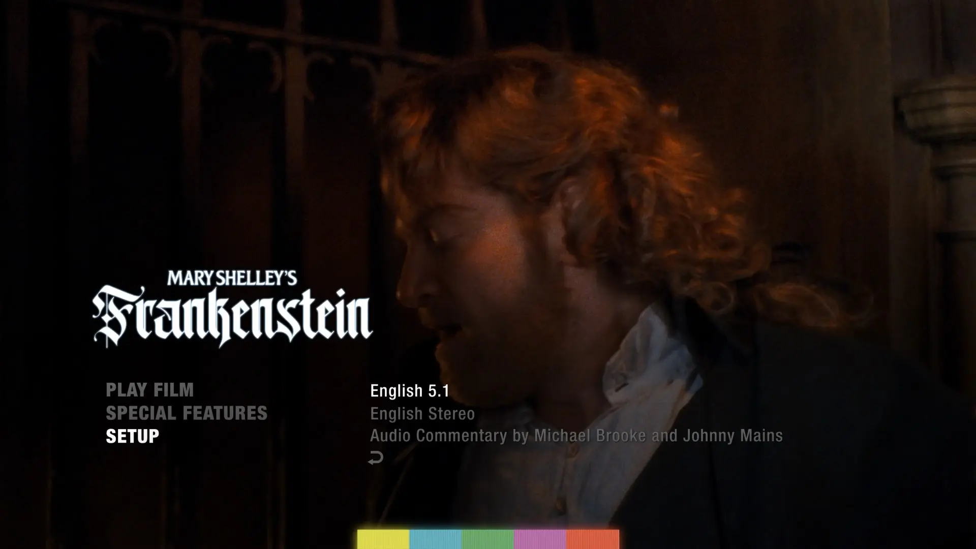 Mary Shelley's Frankenstein 4K audio menu