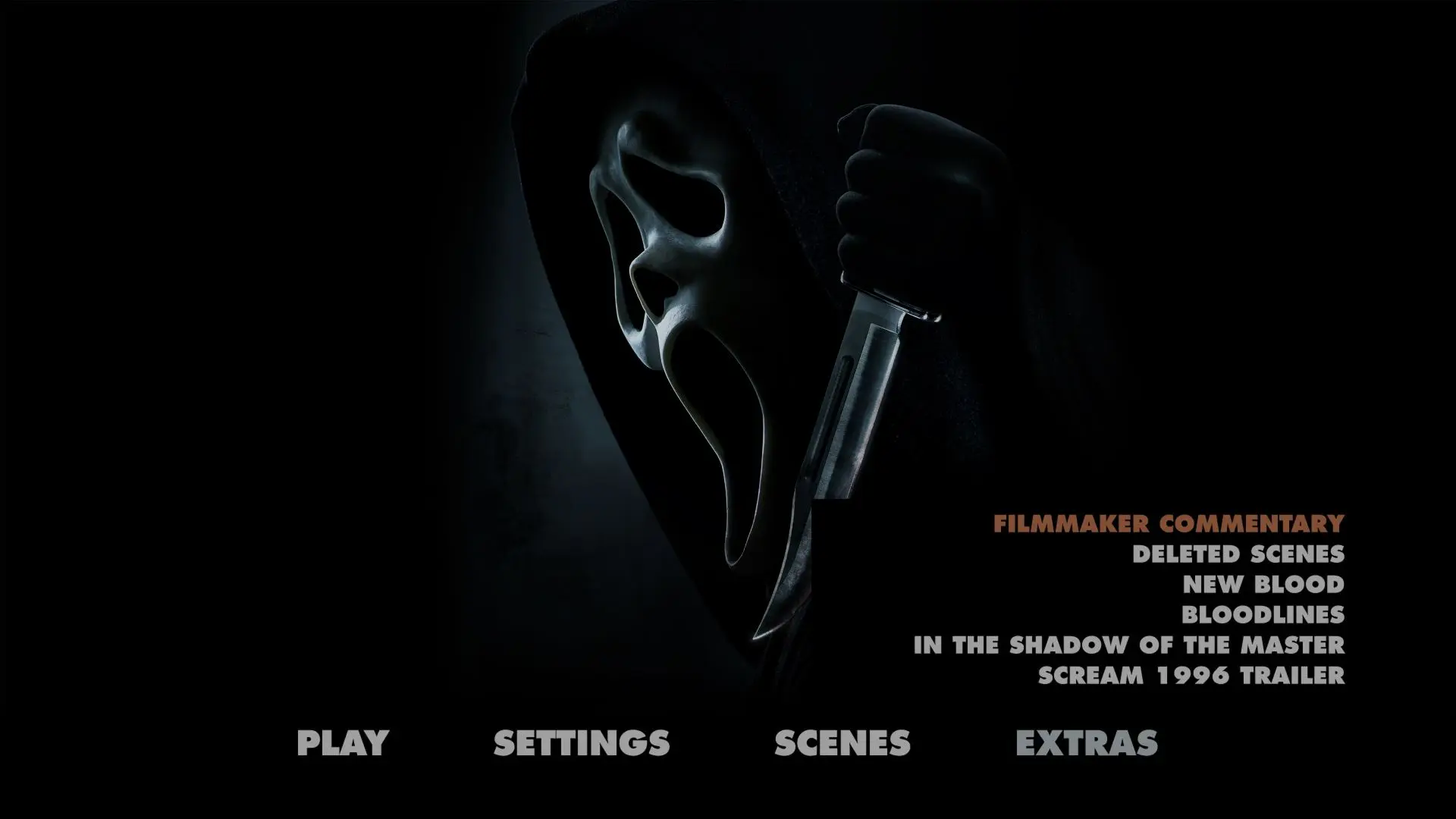Scream UHD Extras Menu
