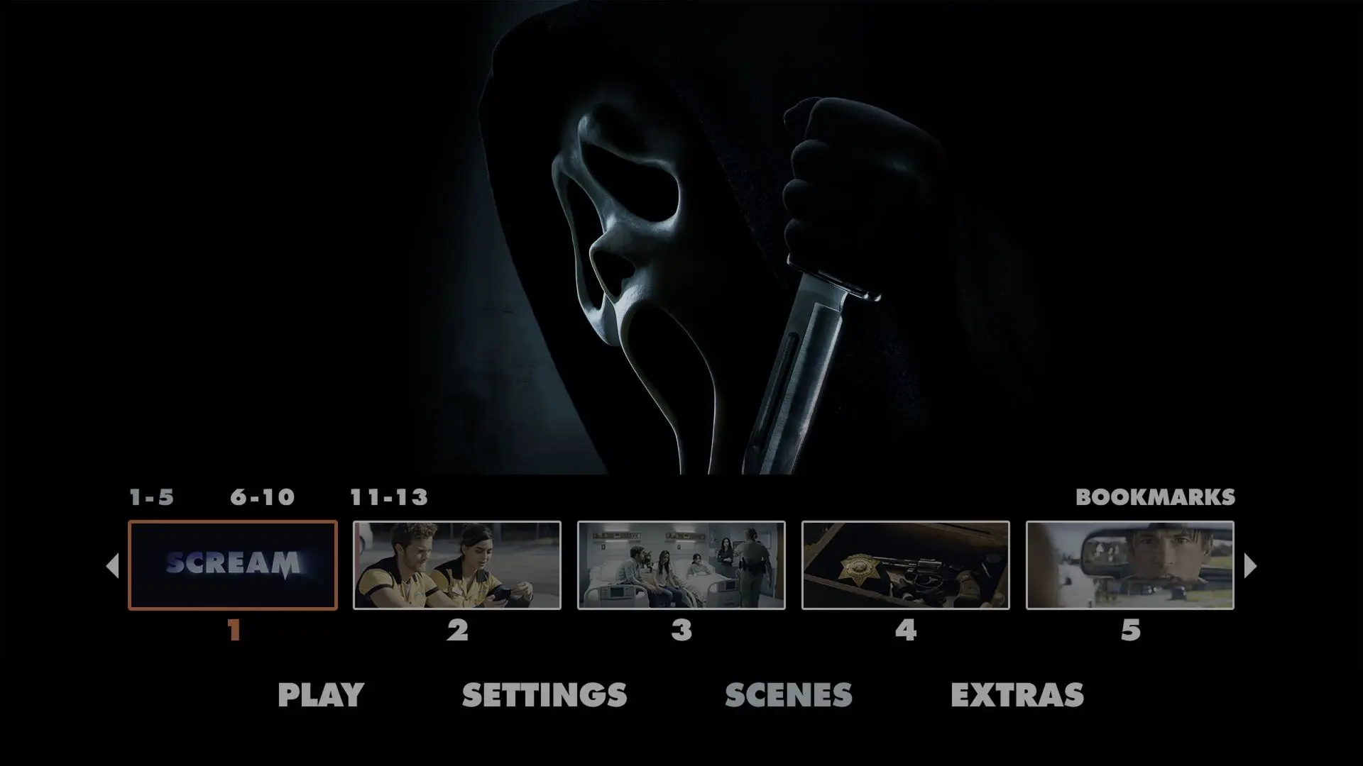 Scream UHD Scene Selection Menu