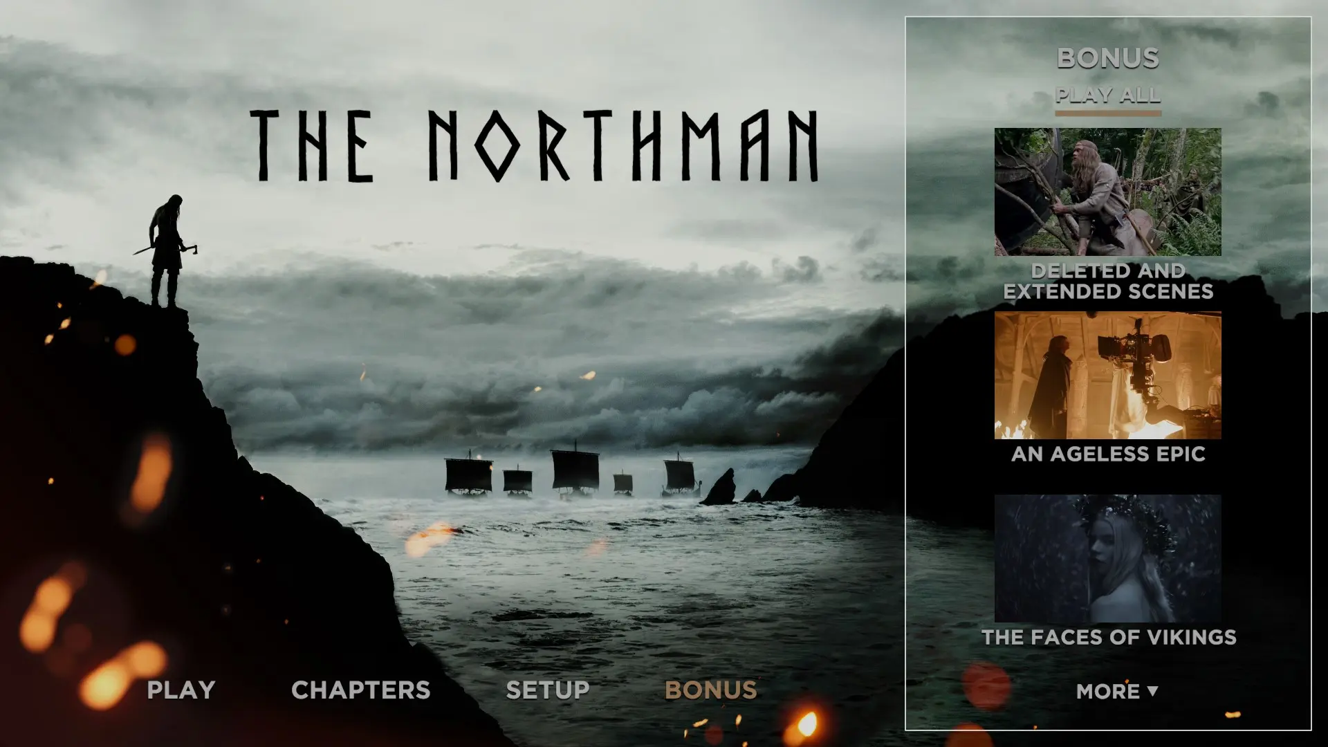 The Northman 4K extras menu 1
