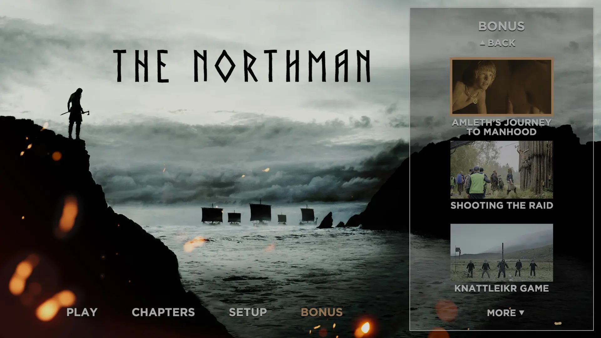 The Northman 4K extras menu 2