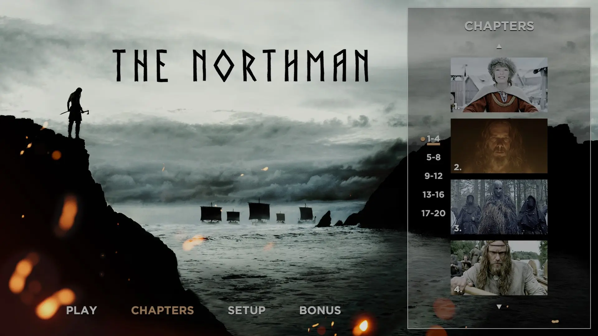 The Northman 4K scene select menu