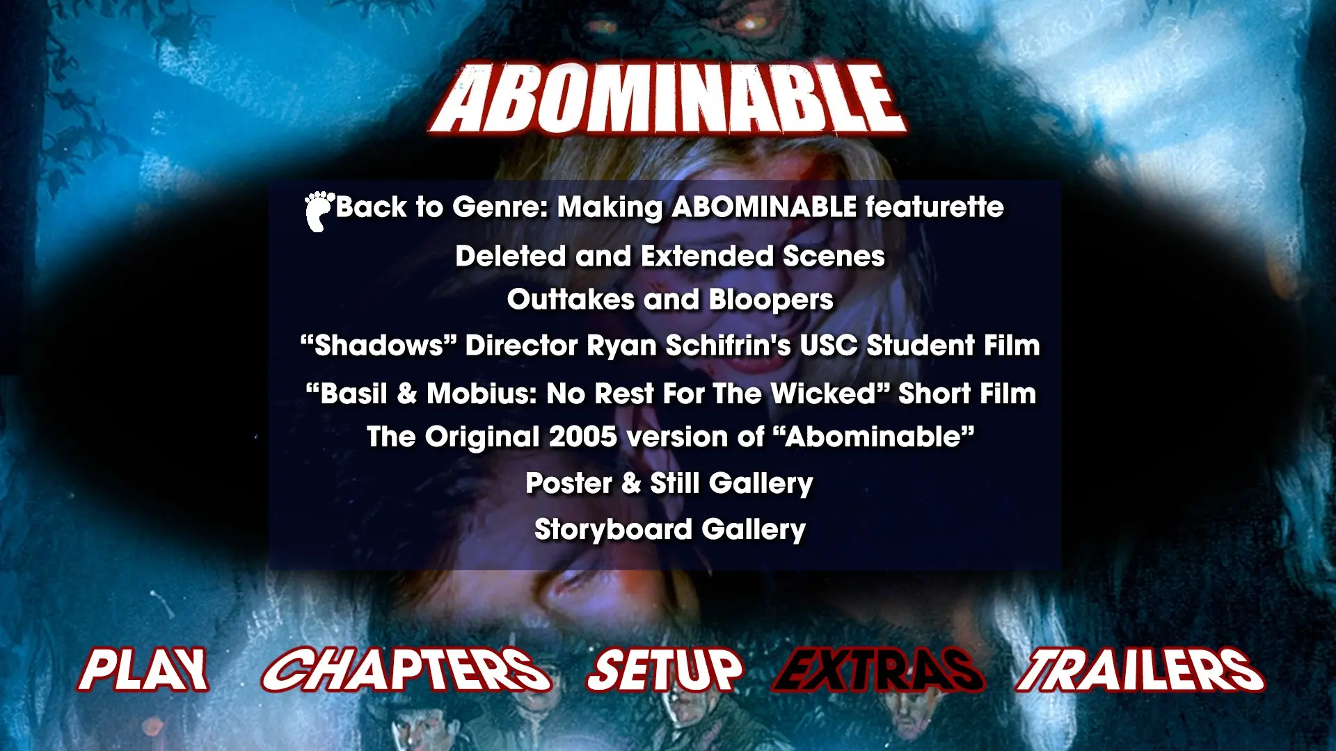 Abominable extras menu