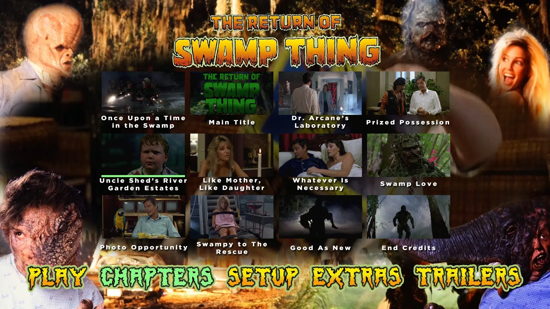 The Return of Swamp Thing scene select menu